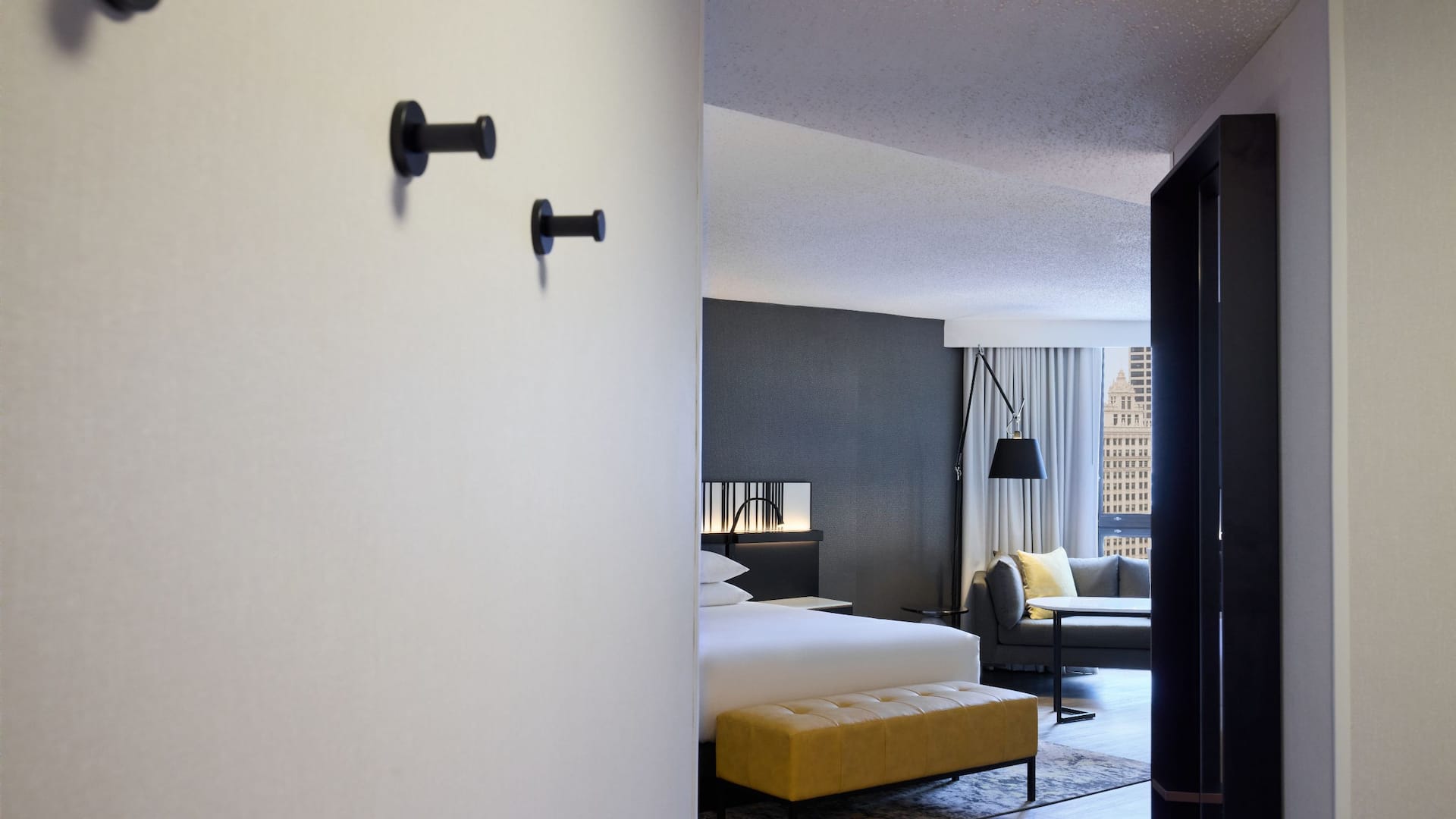 3 of 4 Hyatt Regency Chicago Jr Suite Bed From Bathroom