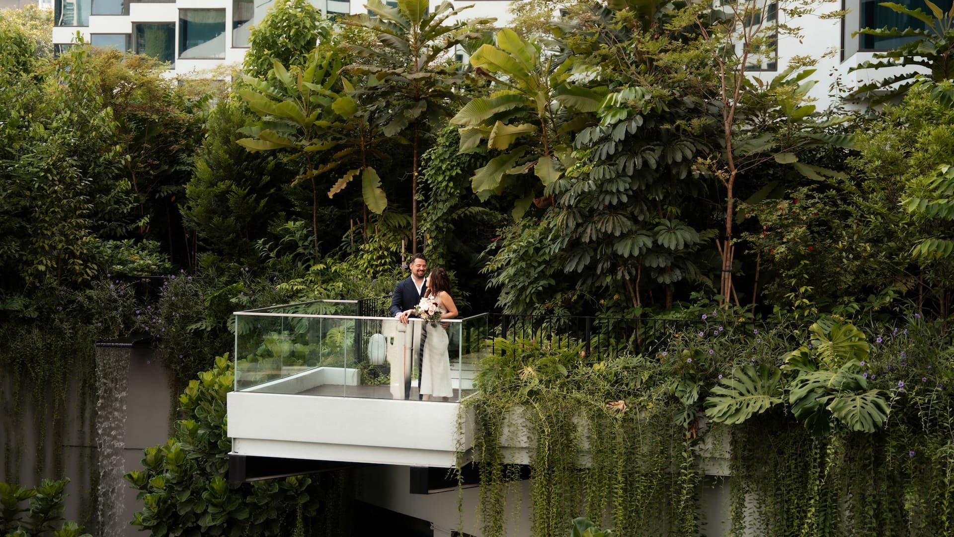 Grand Hyatt Singapore Waterfall Balcony Couple