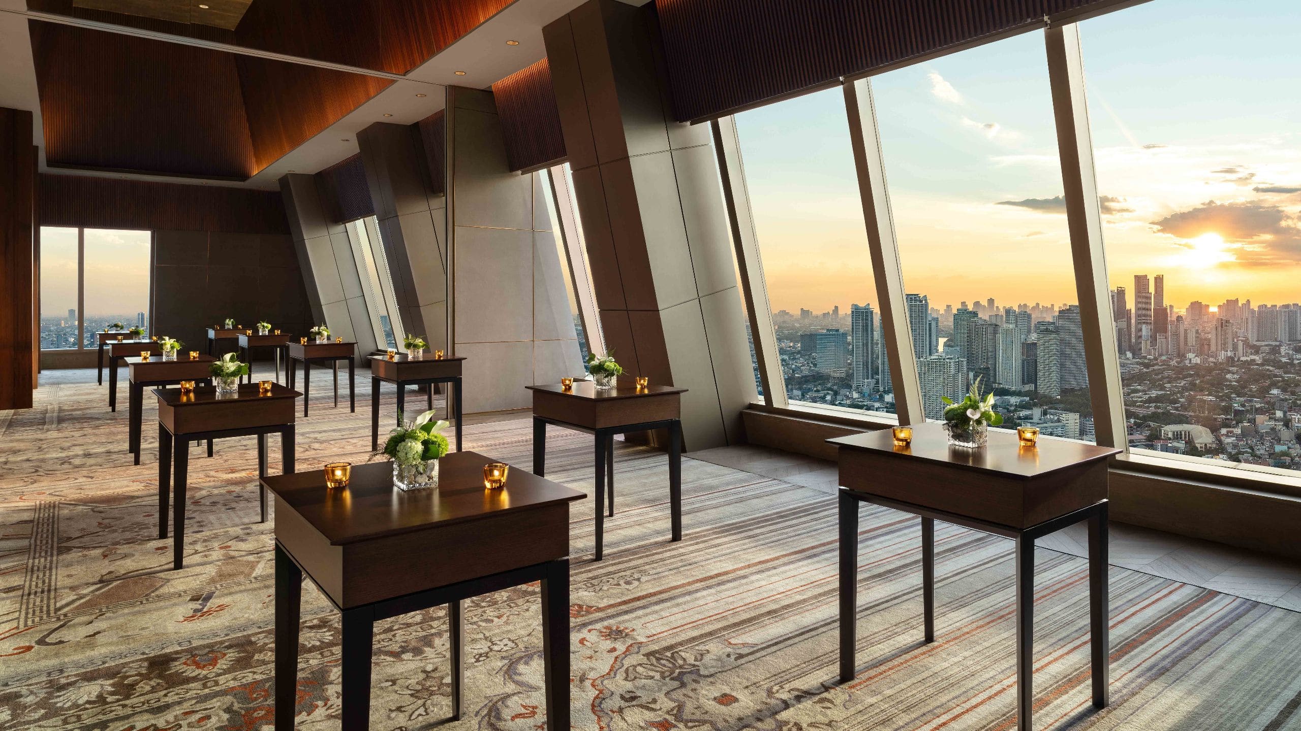 Grand Hyatt Manila Penthouse No 66 Cocktail Setup Sunset