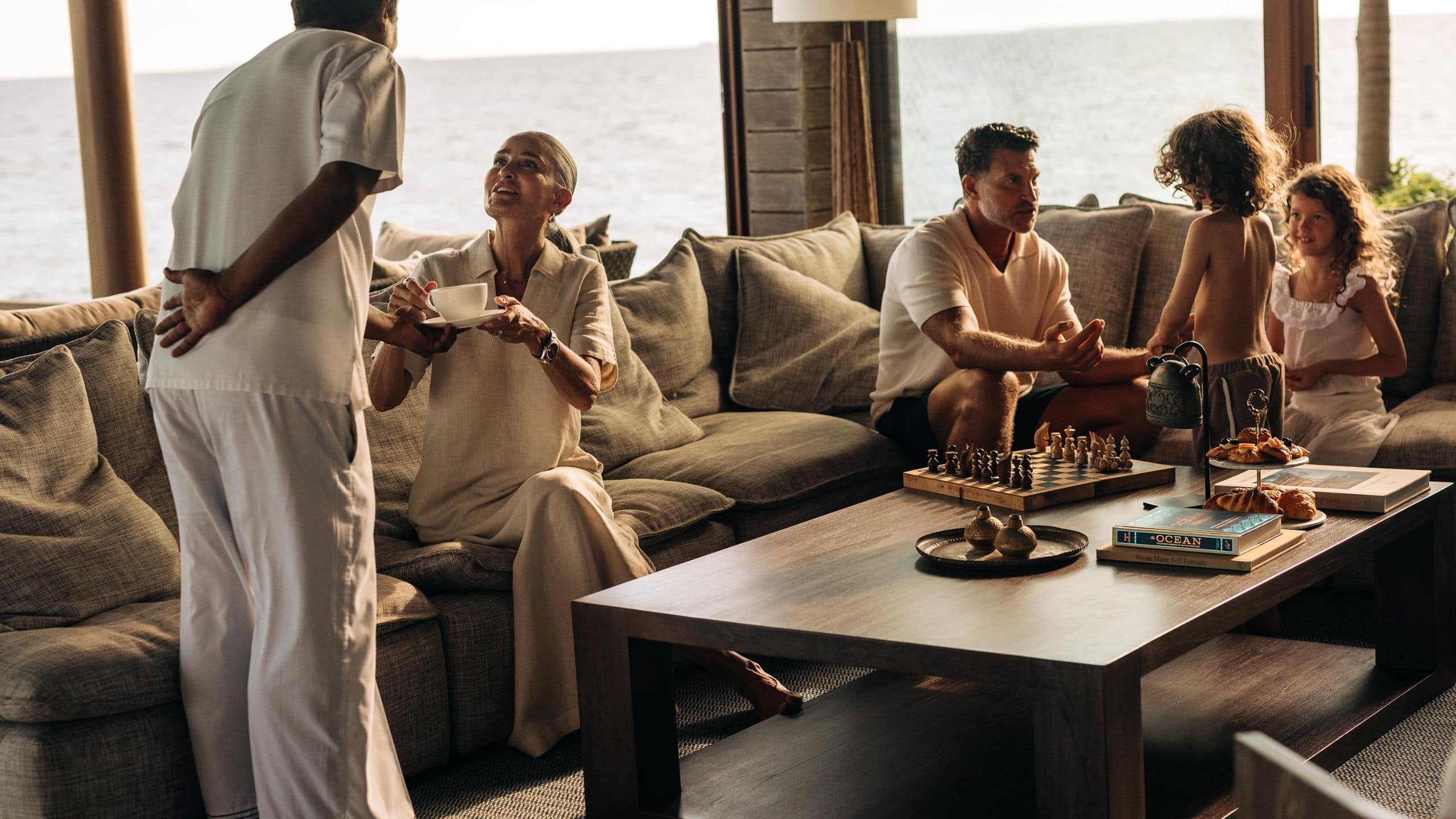 Park Hyatt Maldives Hadahaa Family Moment At Living Room Of Kiaali Residence