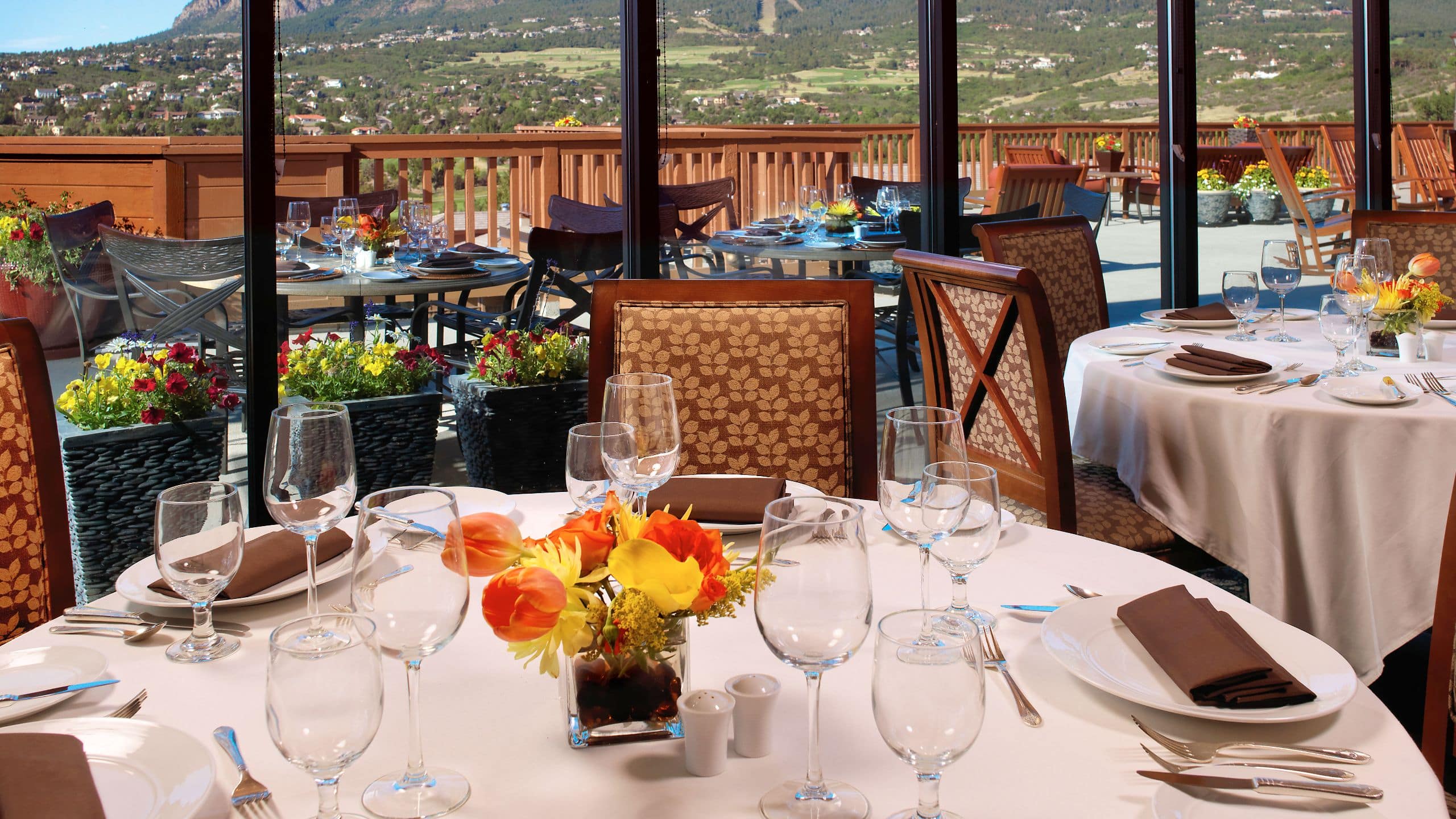 Cheyenne Mountain Resort Mountain View Restaurant Tables And Mountain Backdrop