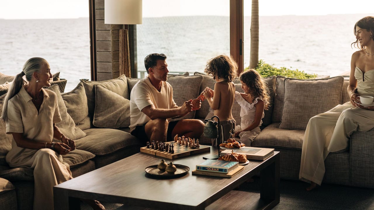 Park Hyatt Maldives Family Playing Chess