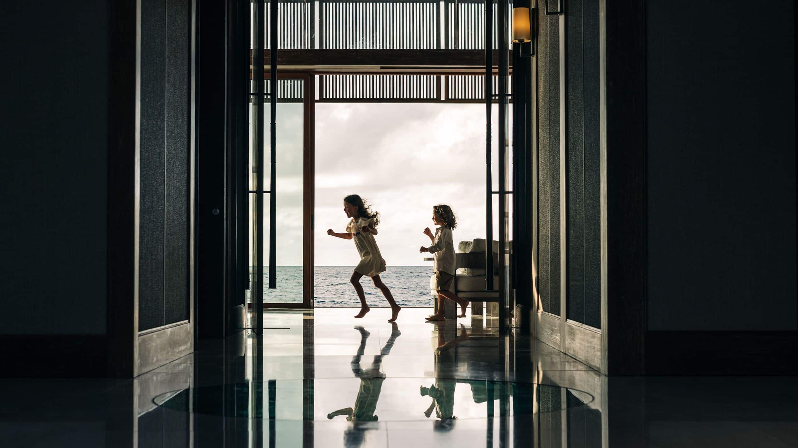 Park Hyatt Maldives Hadahaa Kids Enjoying At Kiaali Residence Deck