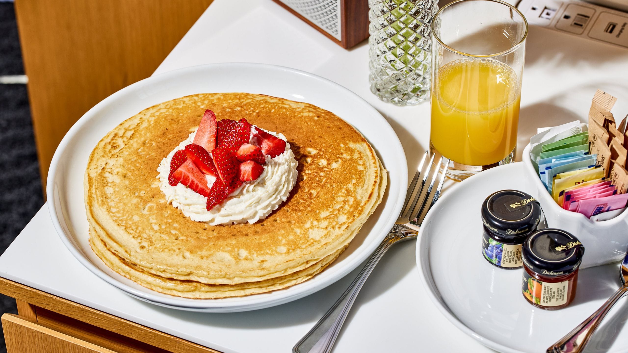 Fordson Hotel In Room Dining Sweet Cream Pancakes