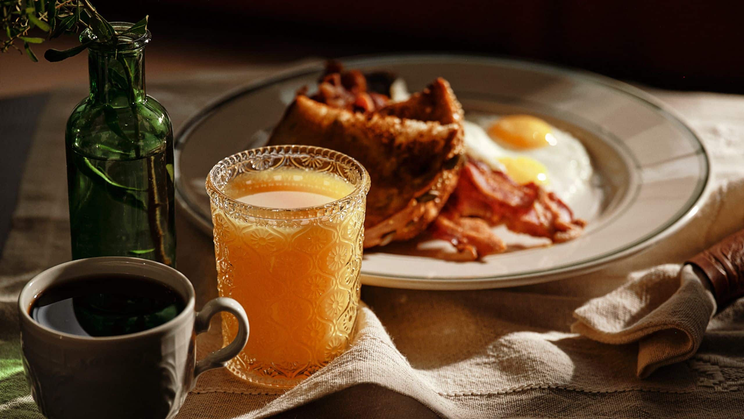 The Driskill Breakfast Plate Coffee Juice
