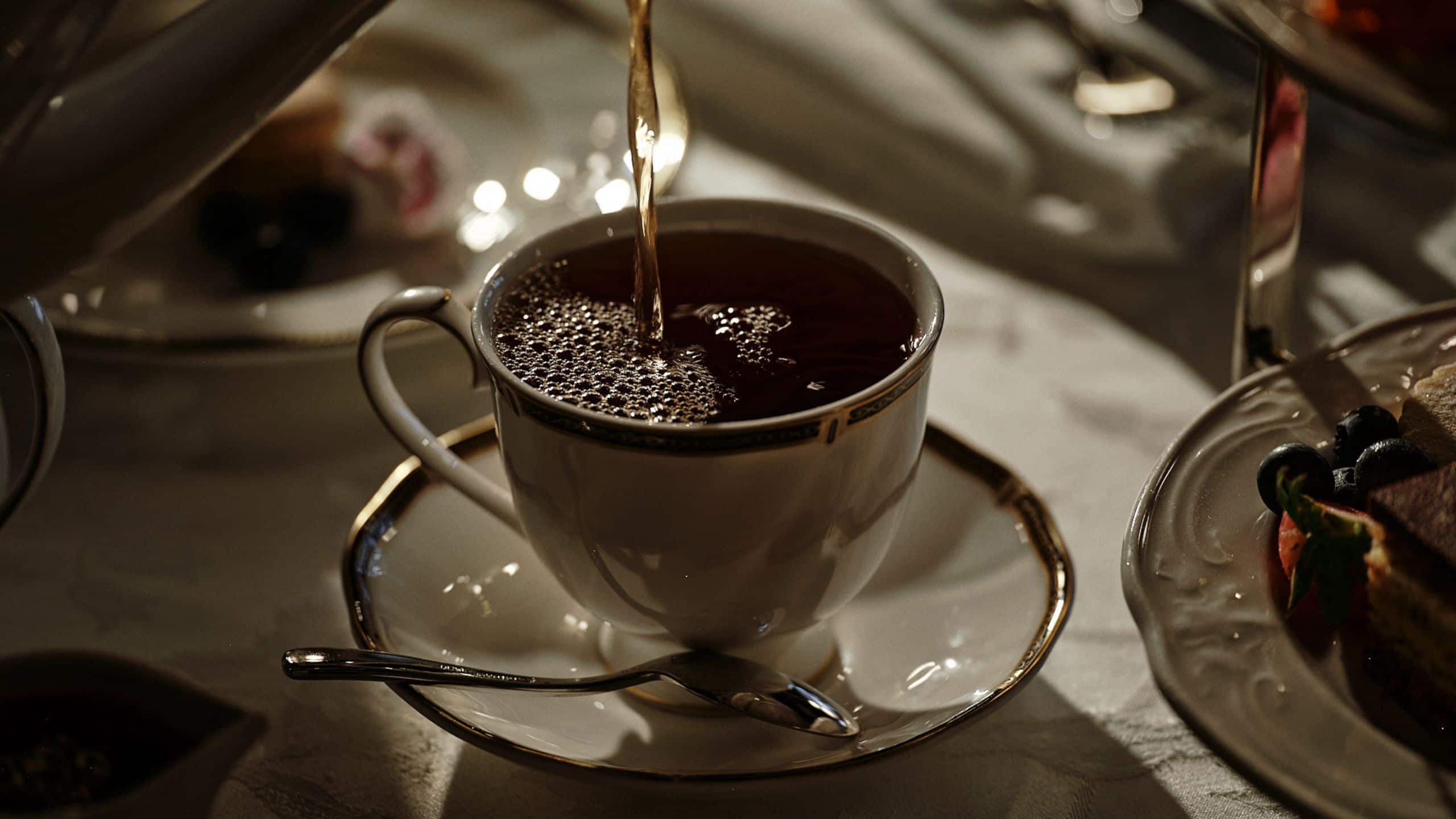 The Driskill Tea Pour Detail
