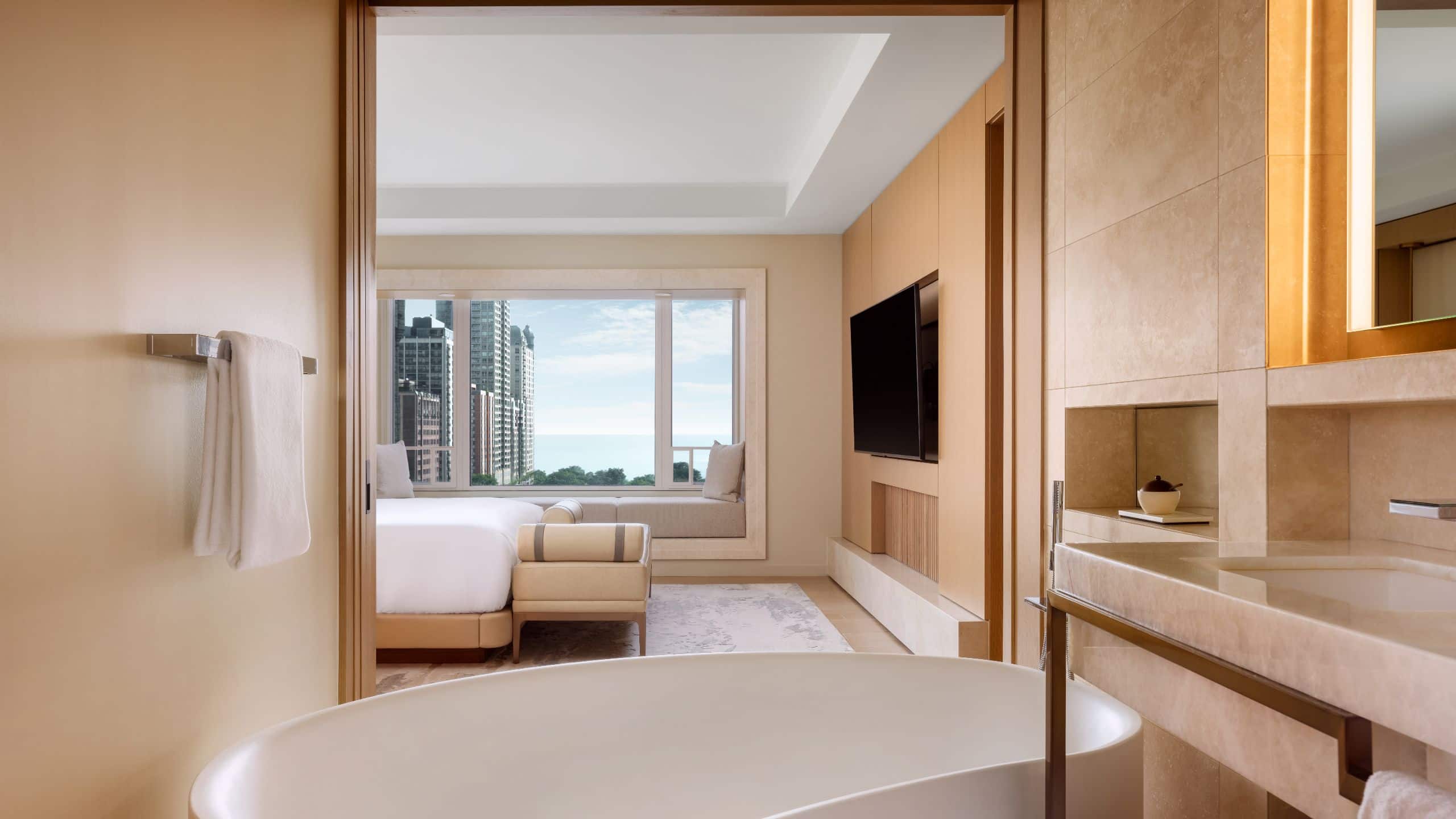 5 of 9 Park Hyatt Chicago Lake Michigan Chicago Avenue Suite Bathtub View
