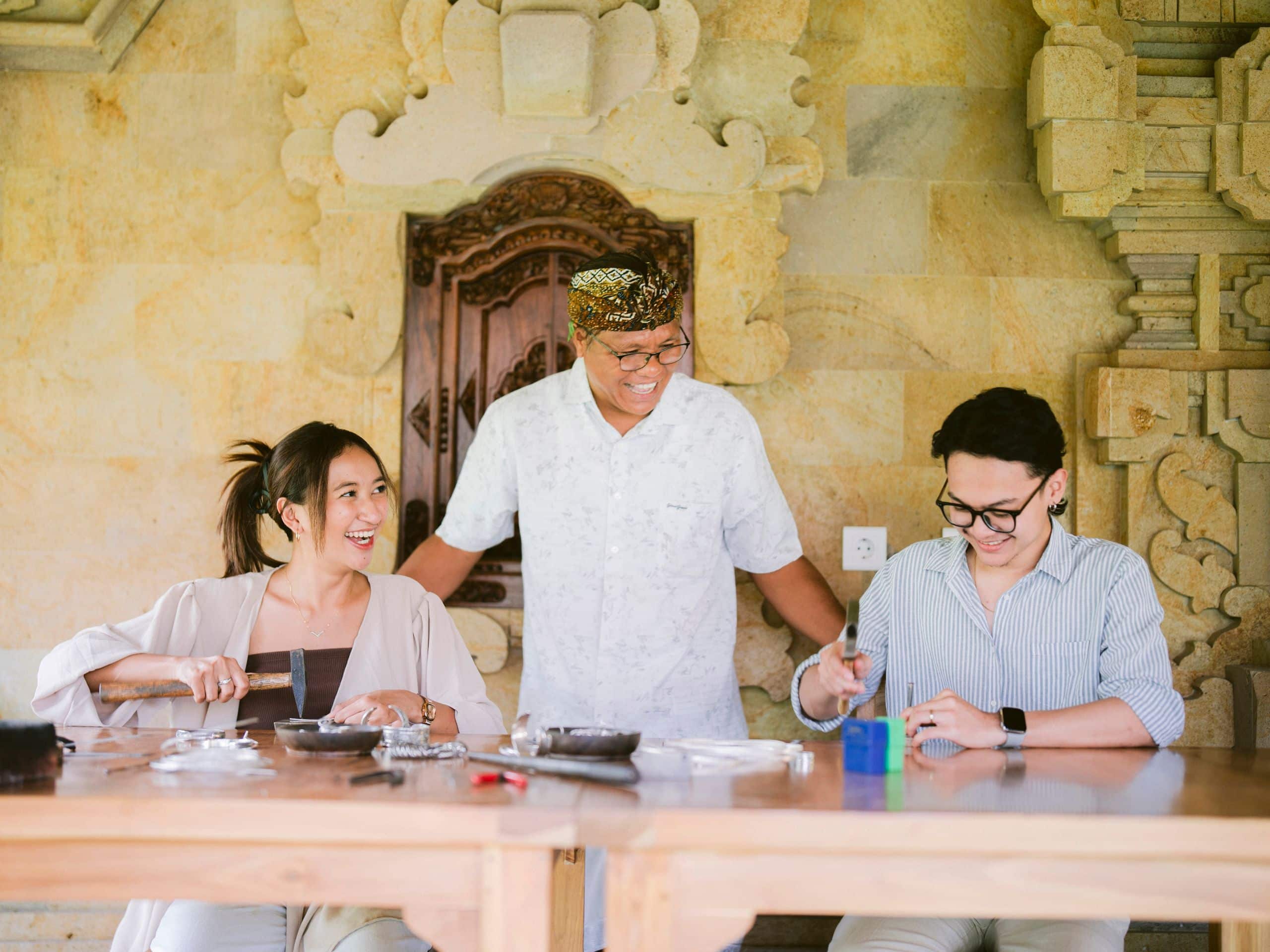 Alila Ubud Silversmith Class Guide Teaching Smile