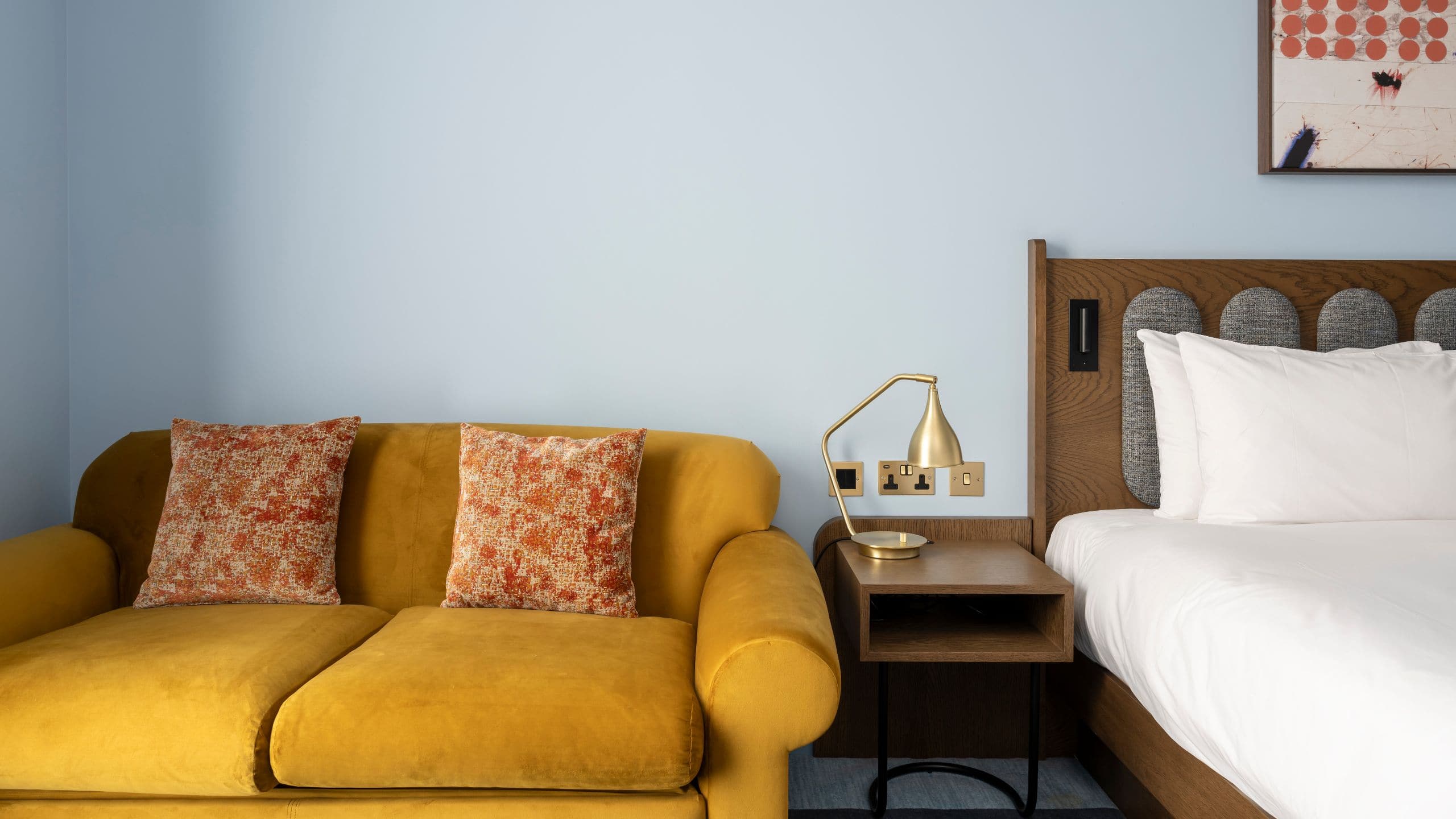 Hyatt Centric Cambridge Family Guestroom Couch Detail