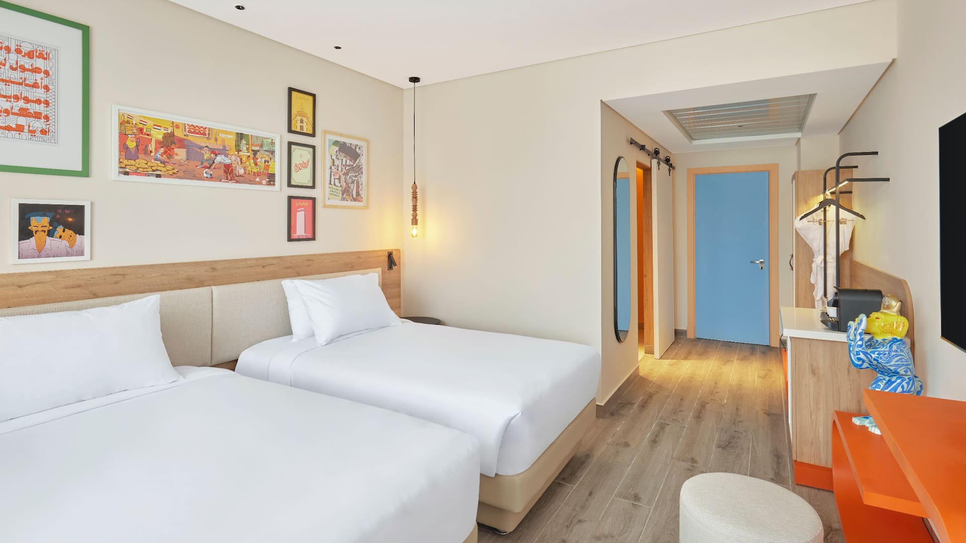 1 of 5 Hyatt Centric Cairo West Twin Bedroom Pyramid View Beds