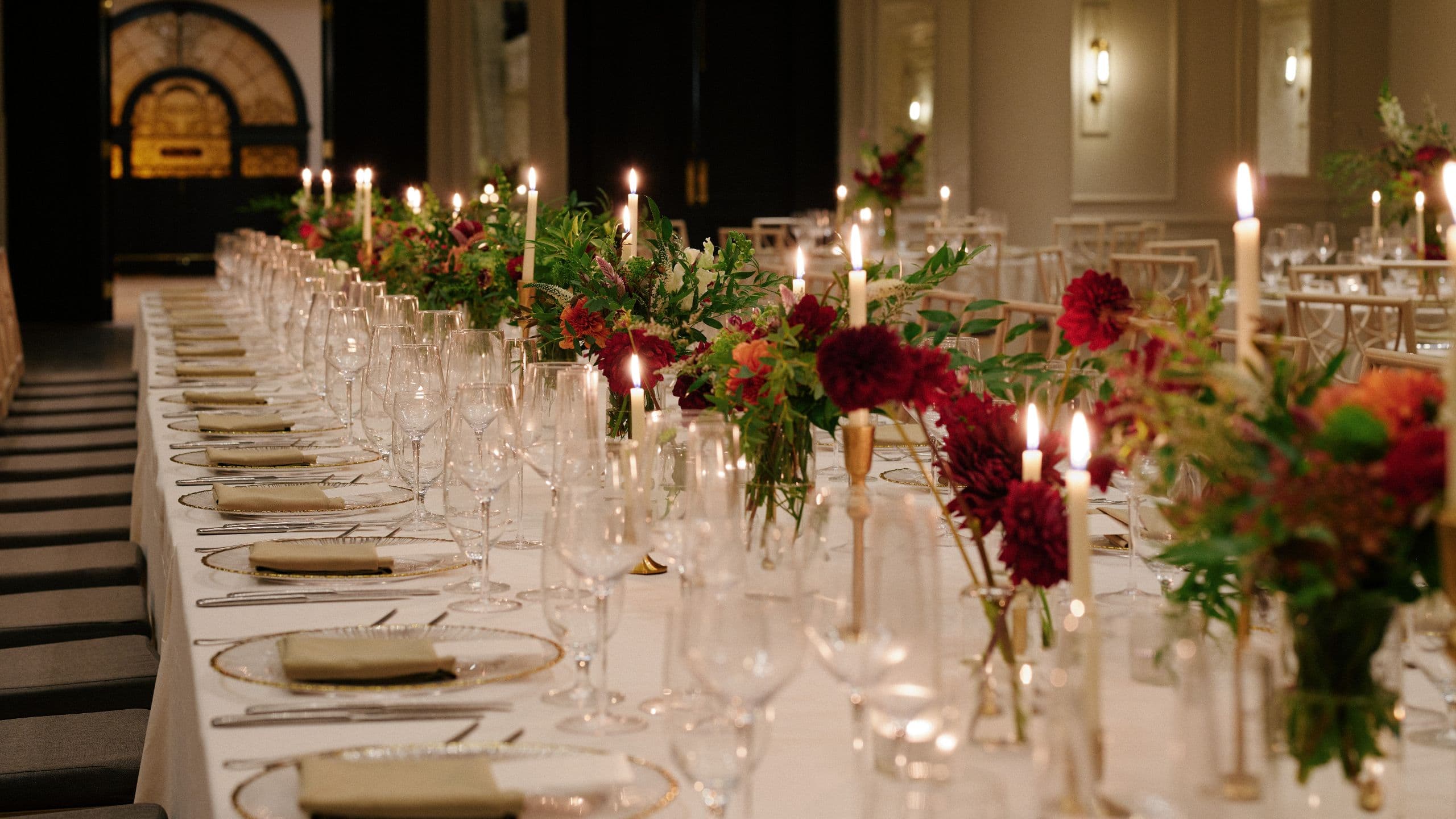 5 of 5 The Bellevue Hotel Grand Ballroom Long Table View