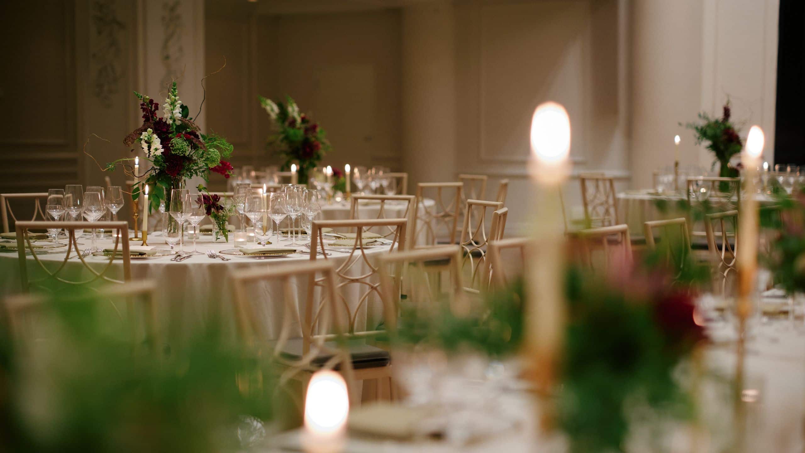 4 of 5 The Bellevue Hotel Grand Ballroom Table Side View Detail