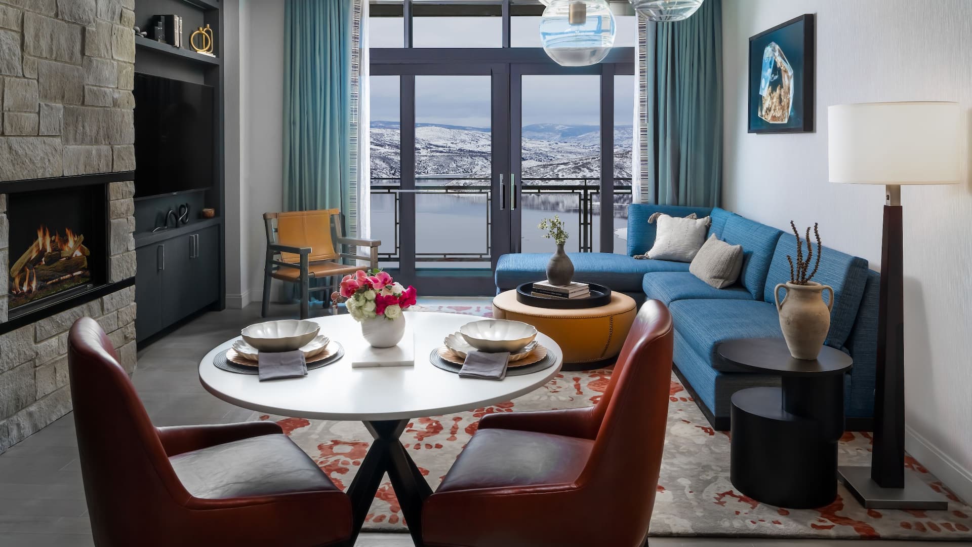 2 of 3 Grand Hyatt Deer Valley Deer Valley Suite Living Space Balcony Reservoir