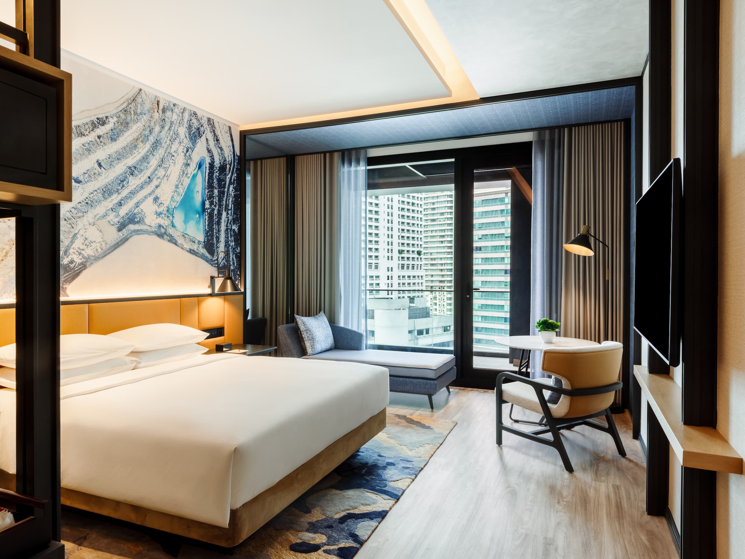 Hyatt Centric City Centre Kuala Lumpur King Bed Balcony Guest Bedroom