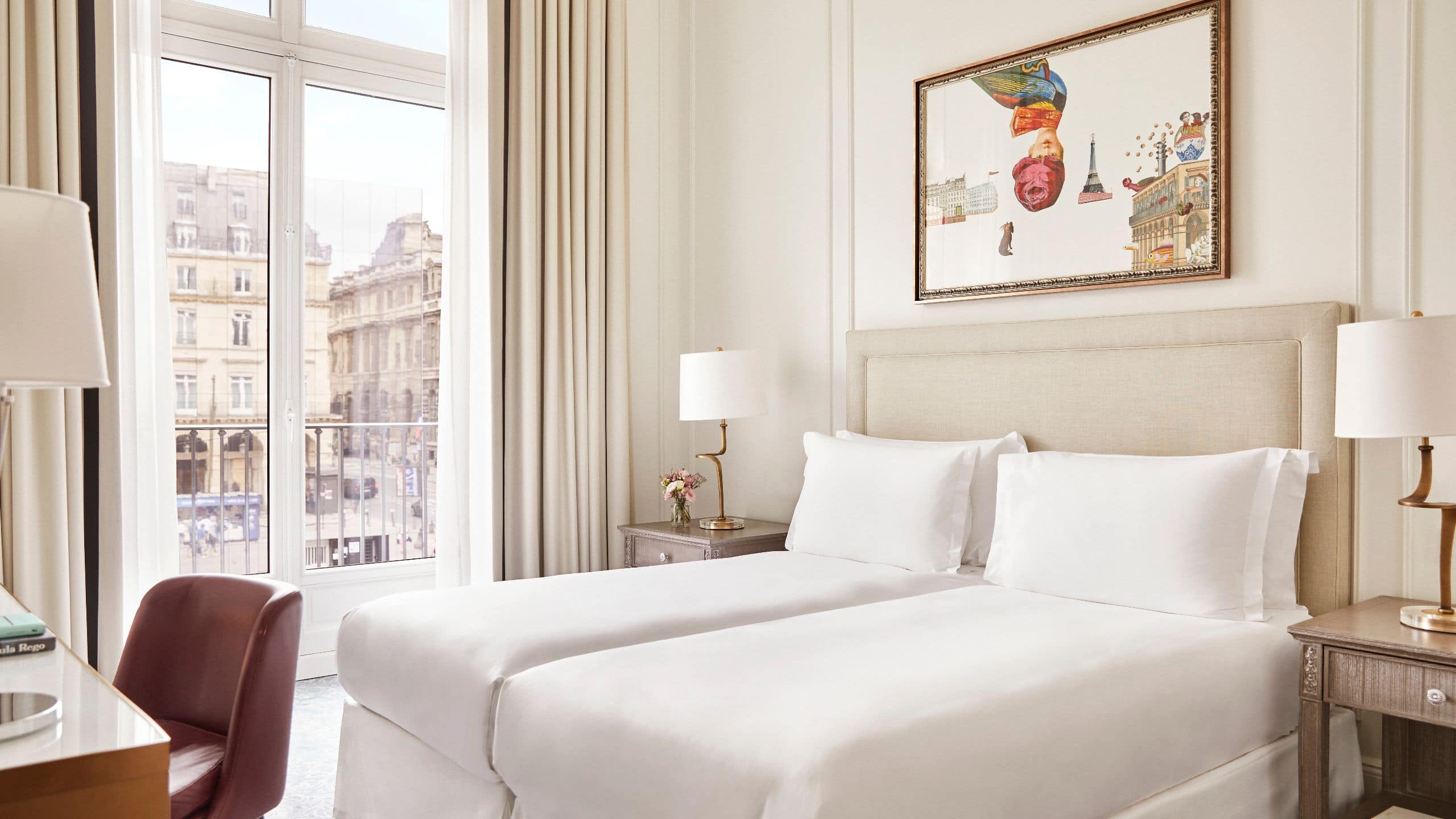 Hôtel du Louvre Family Room Twin Bed Overview