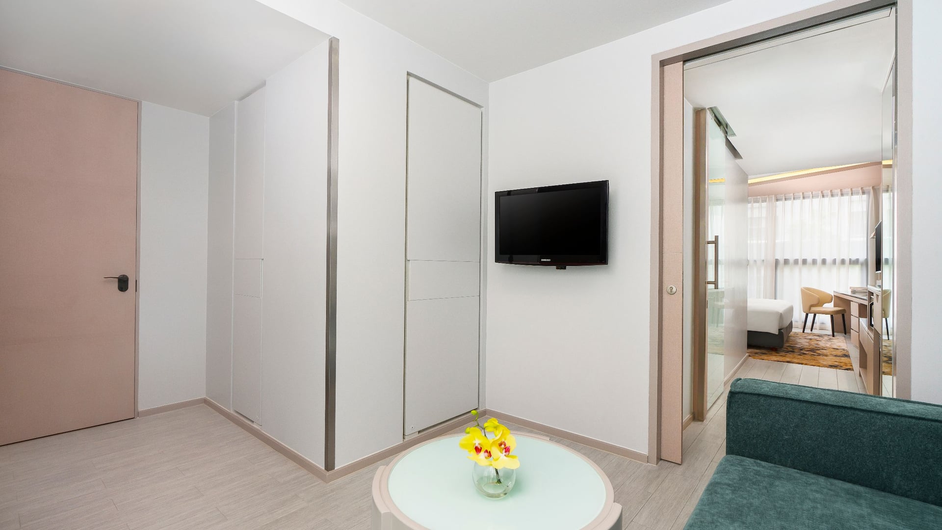 Hyatt Place Bangkok Sukhumvit 1 Studio Living Area And Bedroom