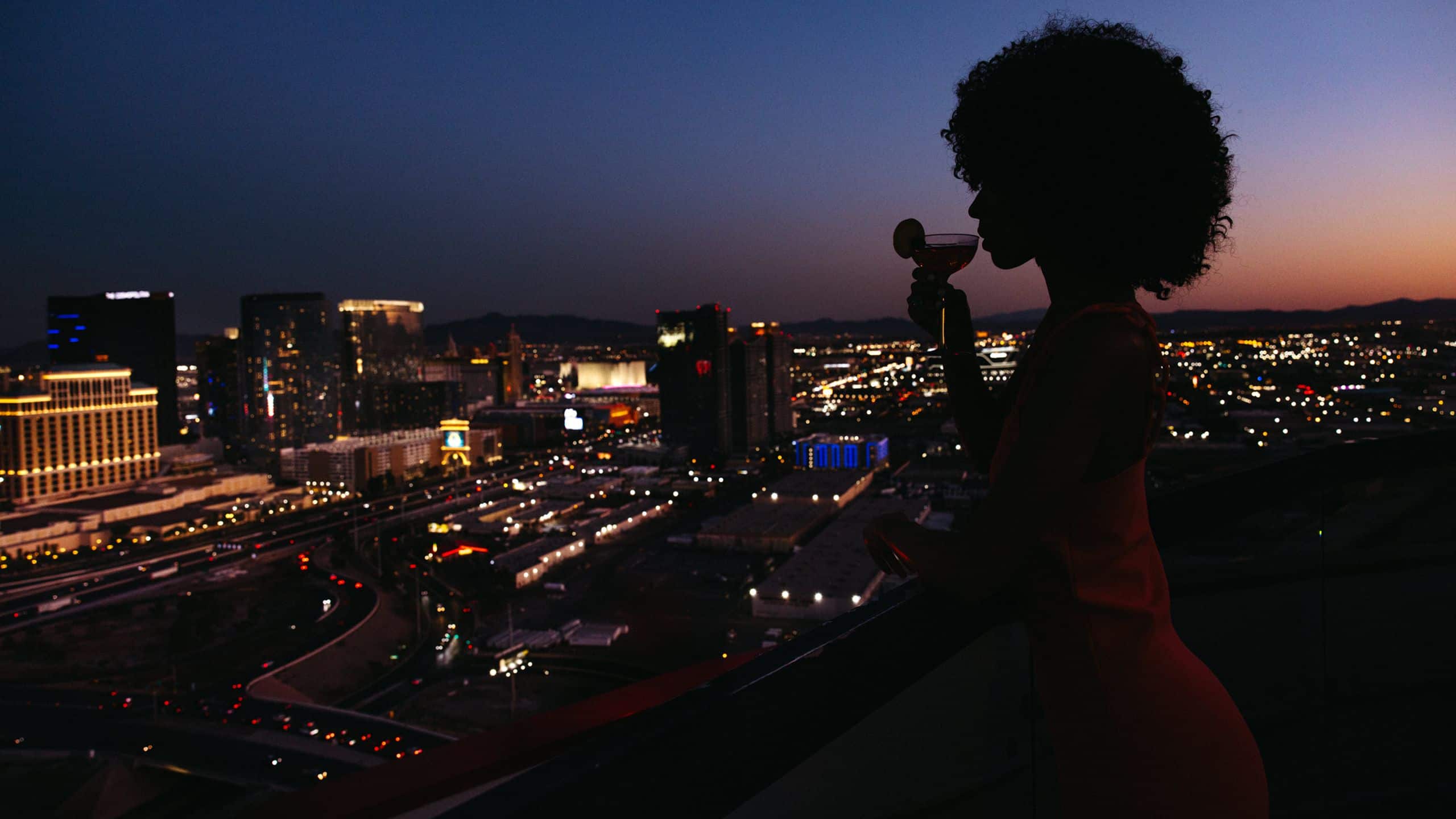 Rio Hotel and Casino Guest With Nighttime Strip View