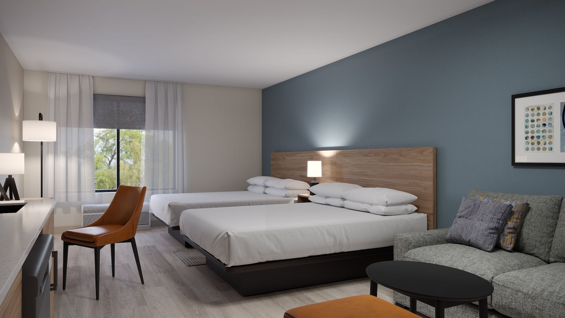 Hyatt Studios Queen Queen Studio Suite Bed Layout