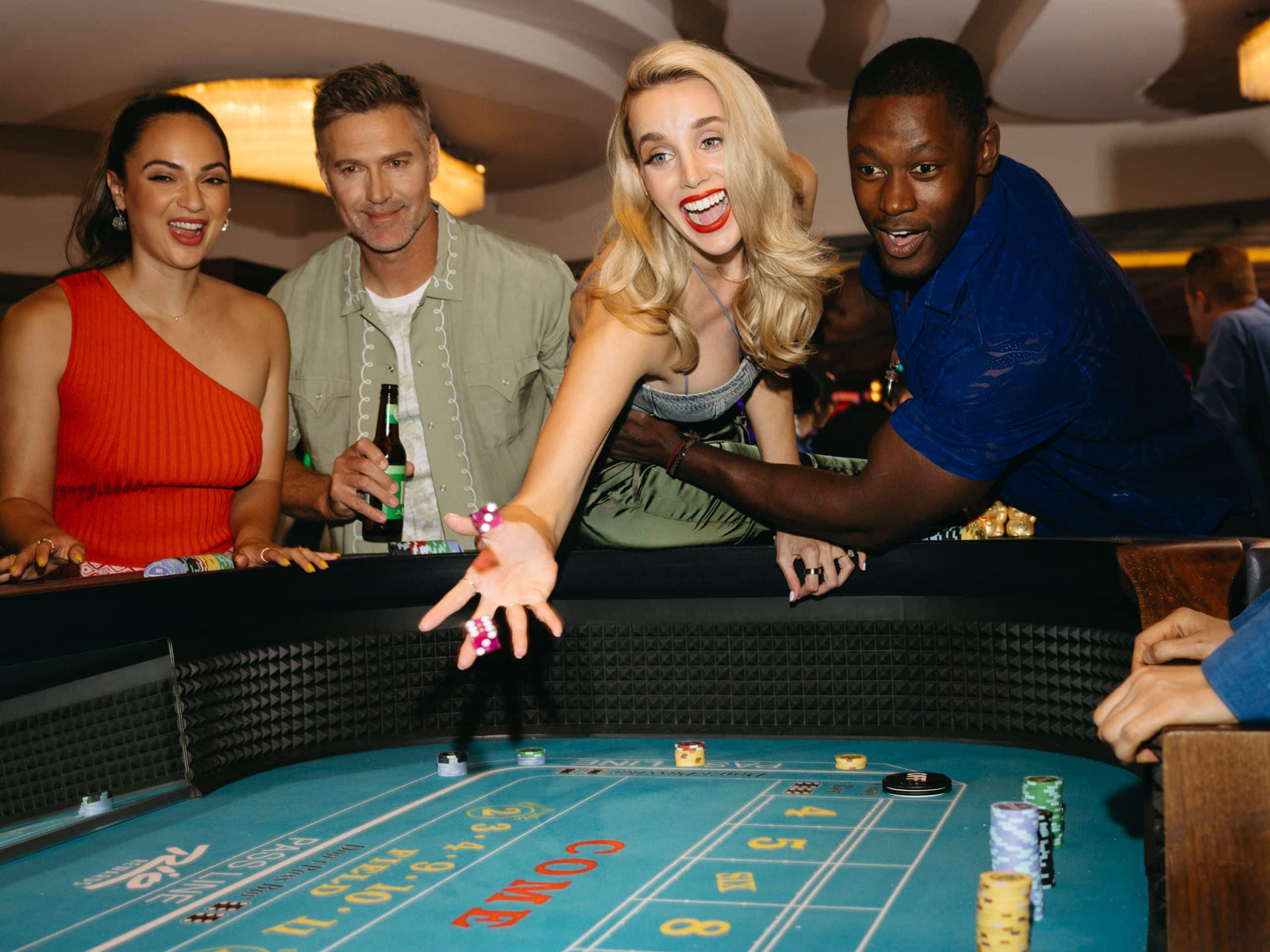 Rio Hotel and Casino Guests Rolling Dice Craps Table