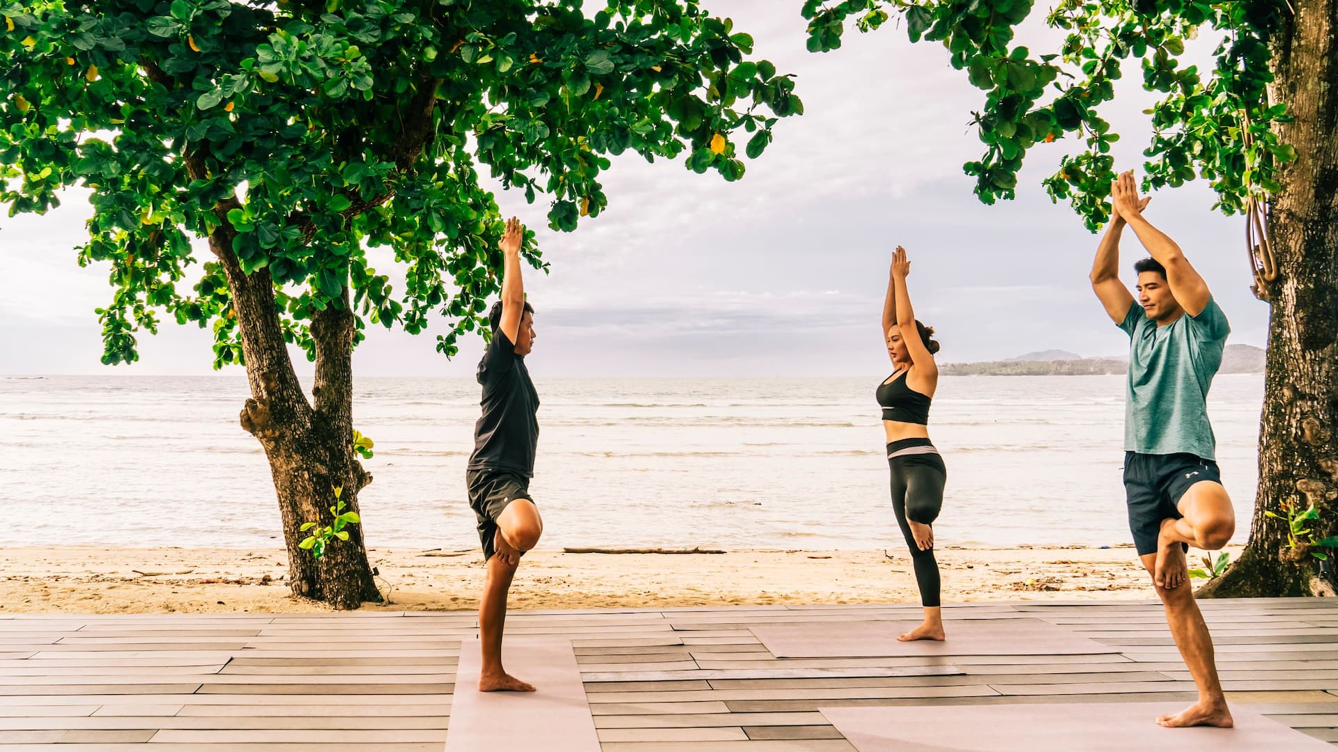 Hyatt Regency Phuket Resort Couple Yoga Beachside