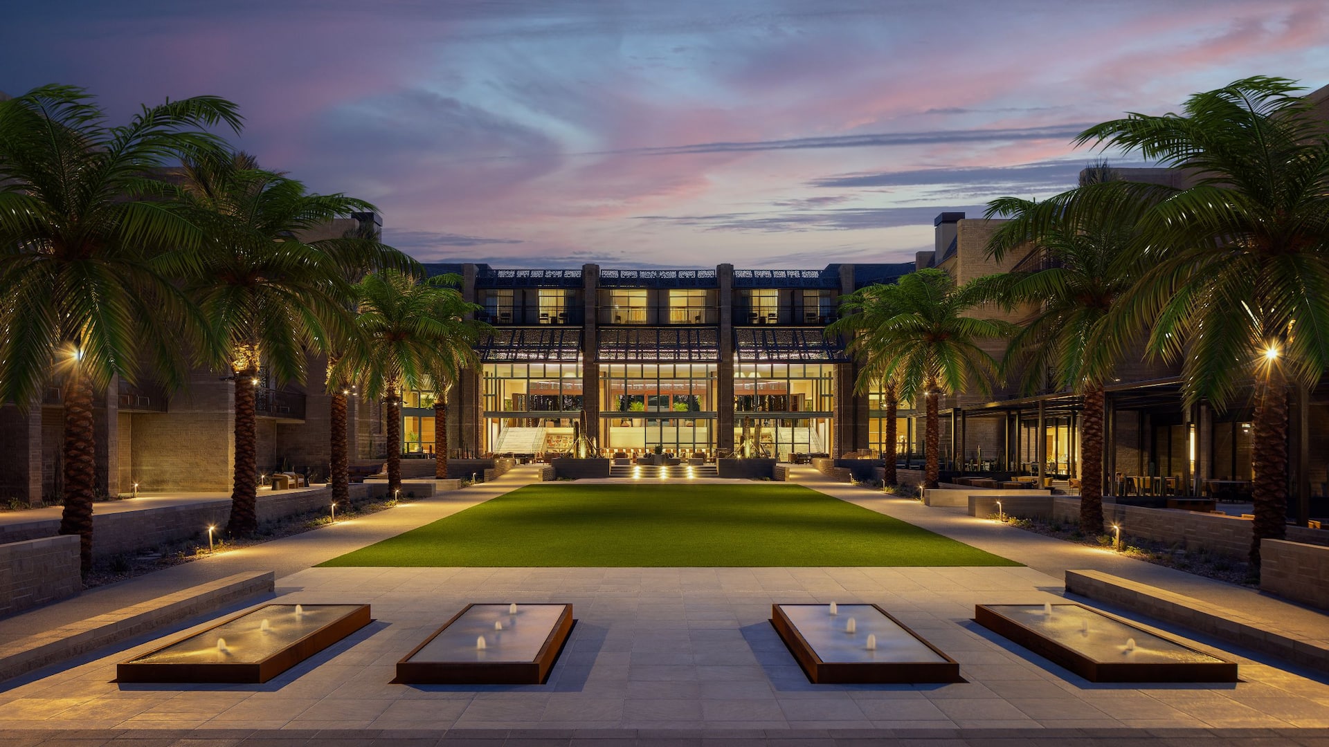 Grand Hyatt Scottsdale Resort Fountain Court Sunset