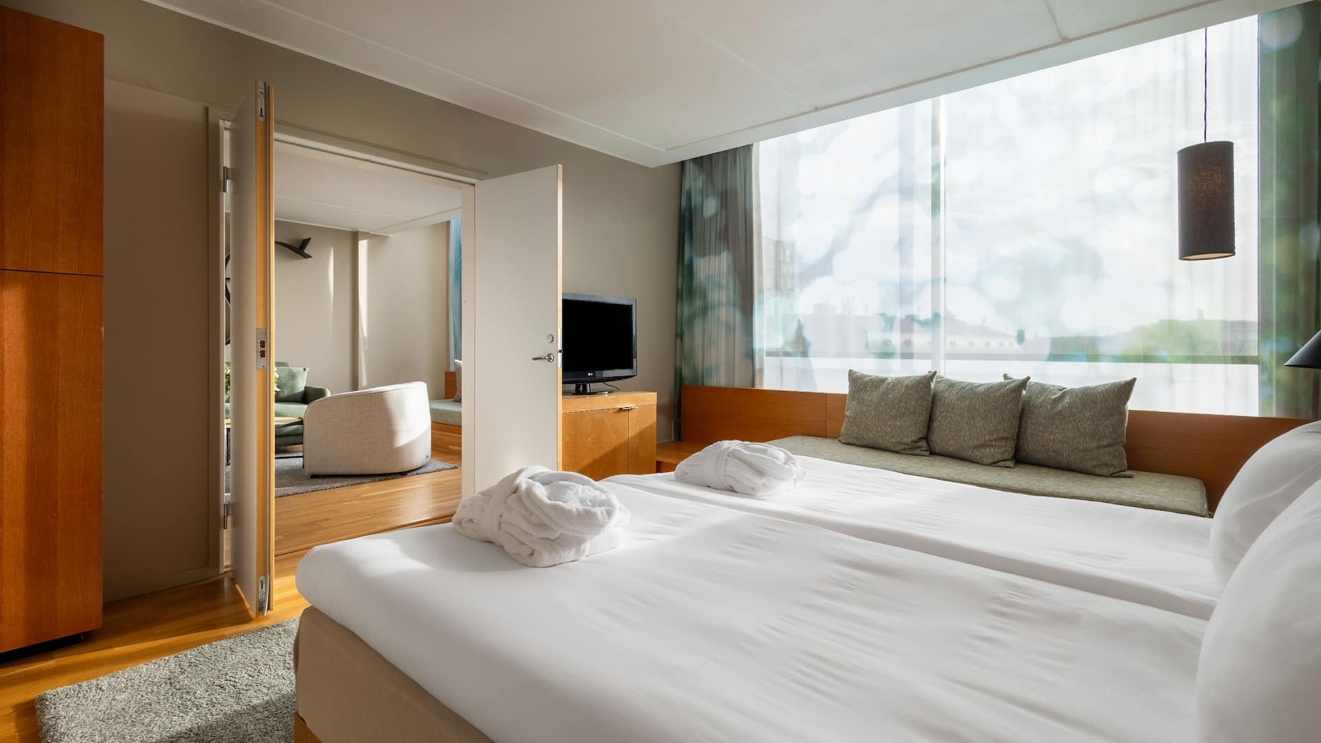 Hotel G Gothenburg King Bed Executive Suite With Sofabed Bedroom Detail