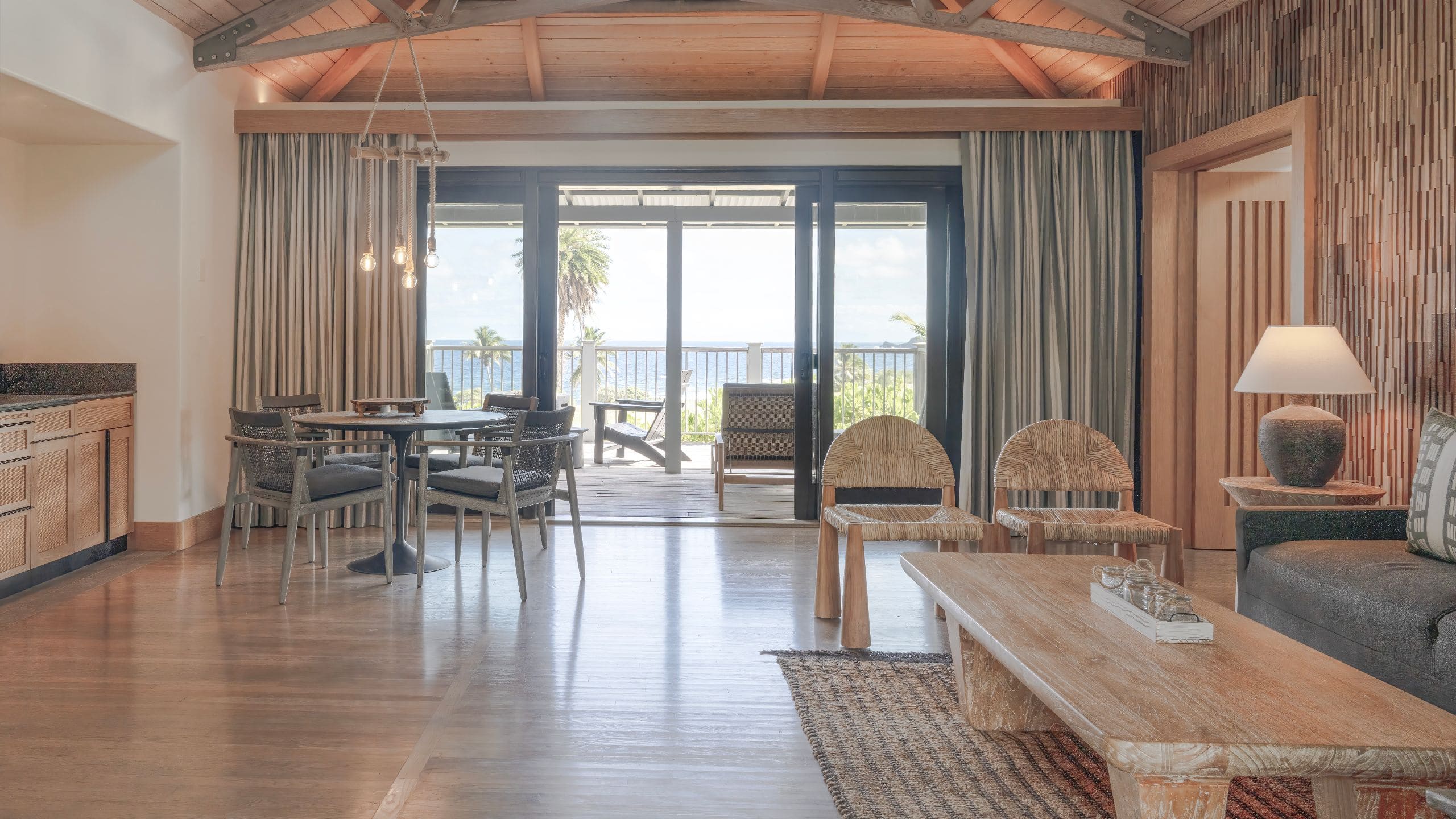Hana-Maui Resort Oceanfront Bungalow Deluxe Suite Living Room