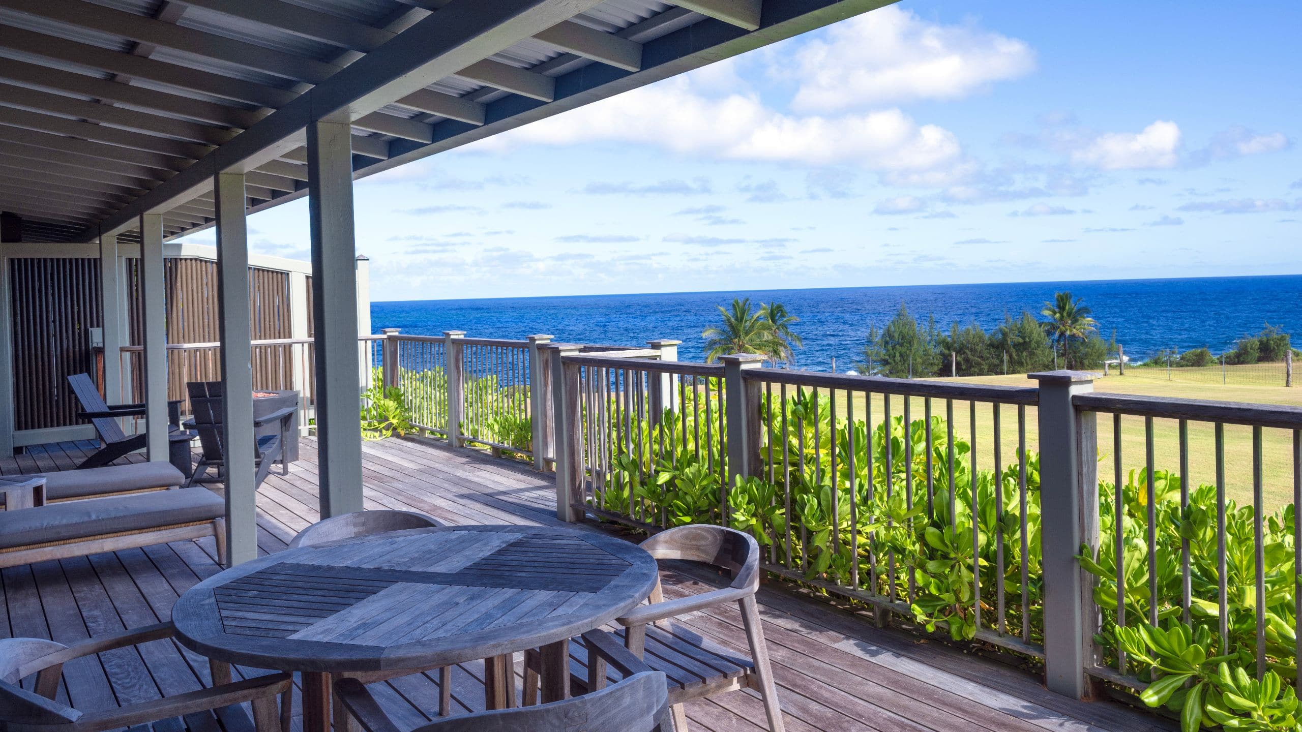 Hana-Maui Resort Oceanfront Bungalow Deluxe Suite Patio And View