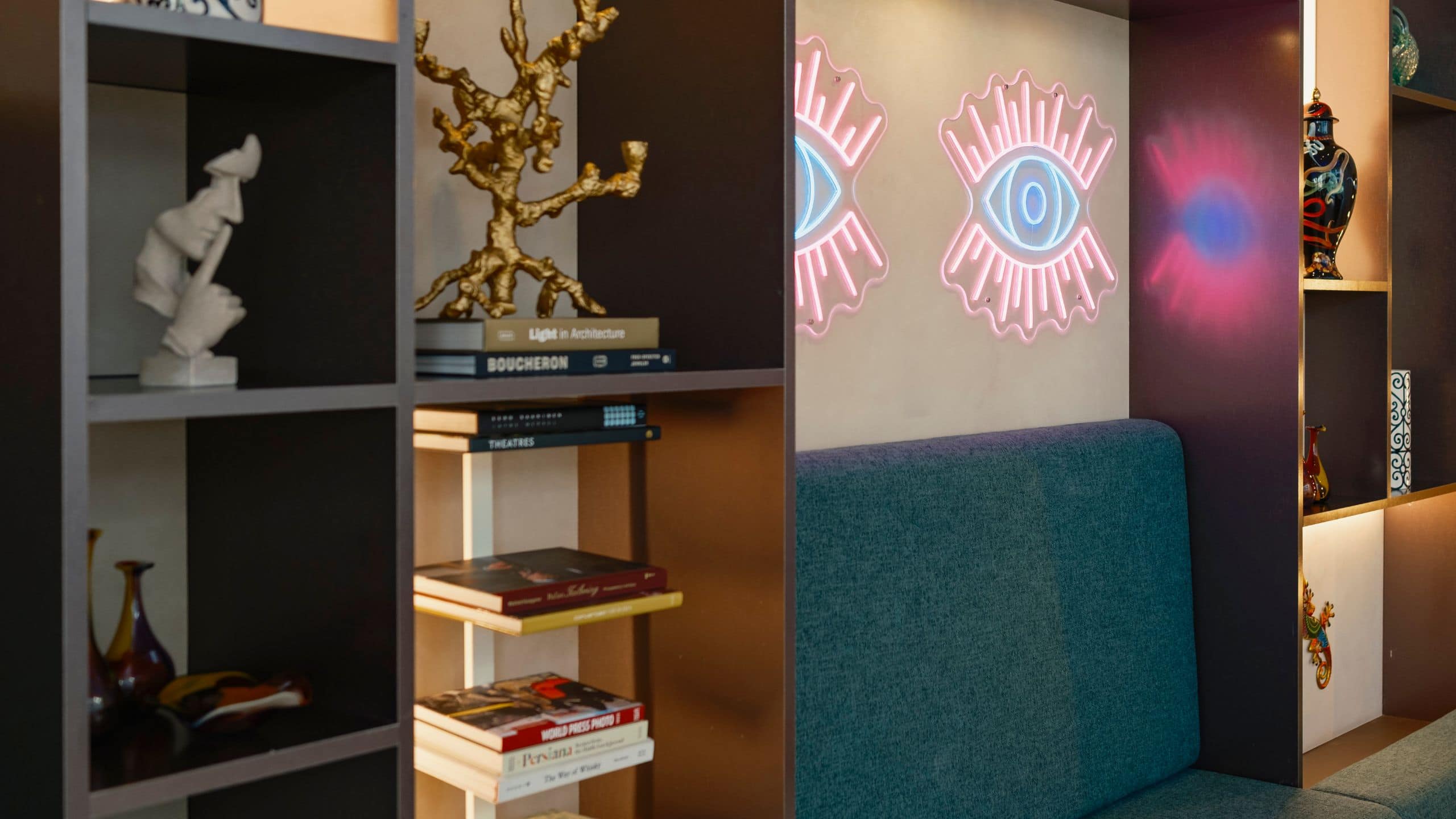 Hyatt Centric Malta Lobby Book Shelves Detail