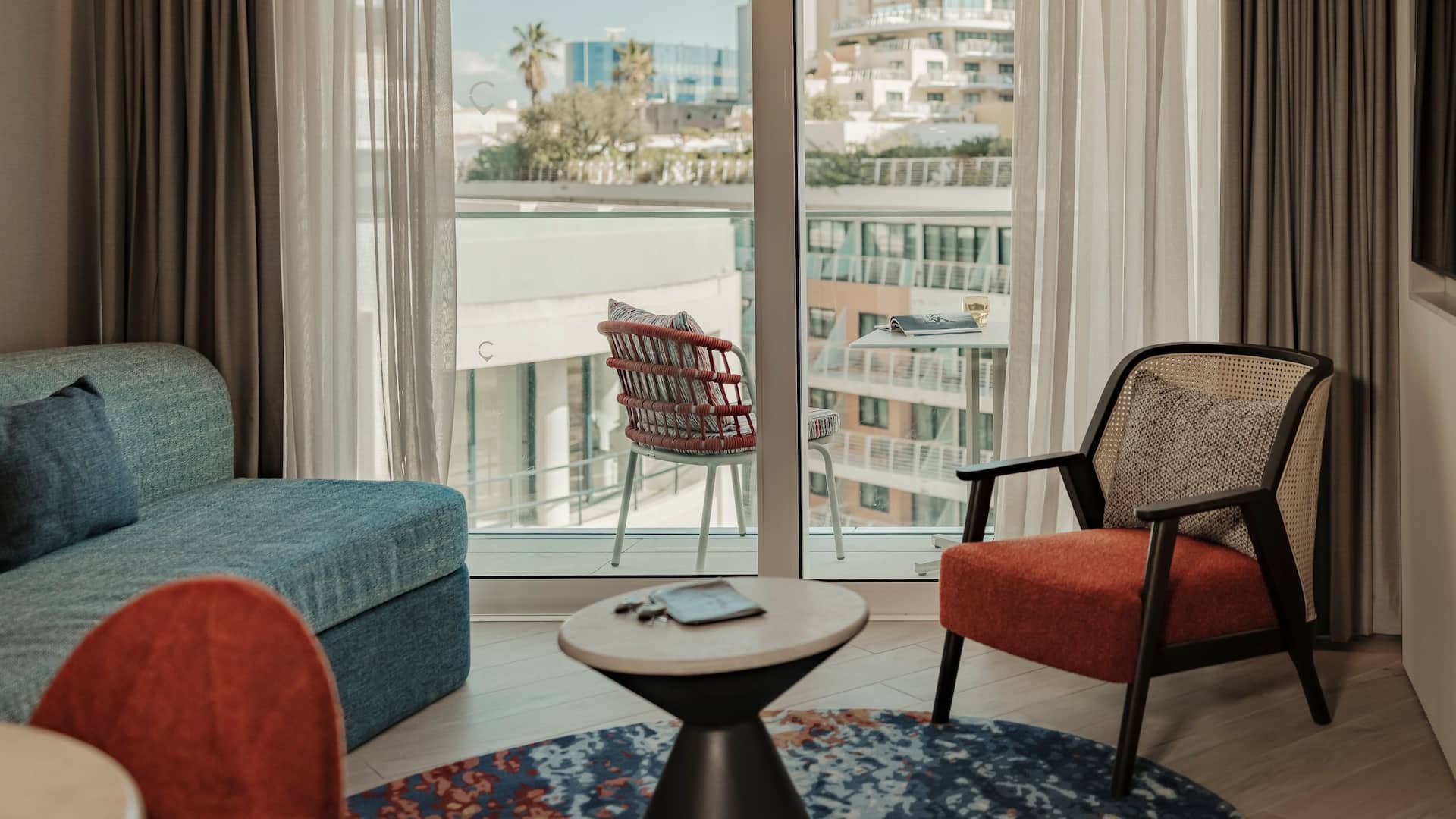 3/8 Hyatt Centric Malta One Bedroom Suite With Terrace Chair And Table