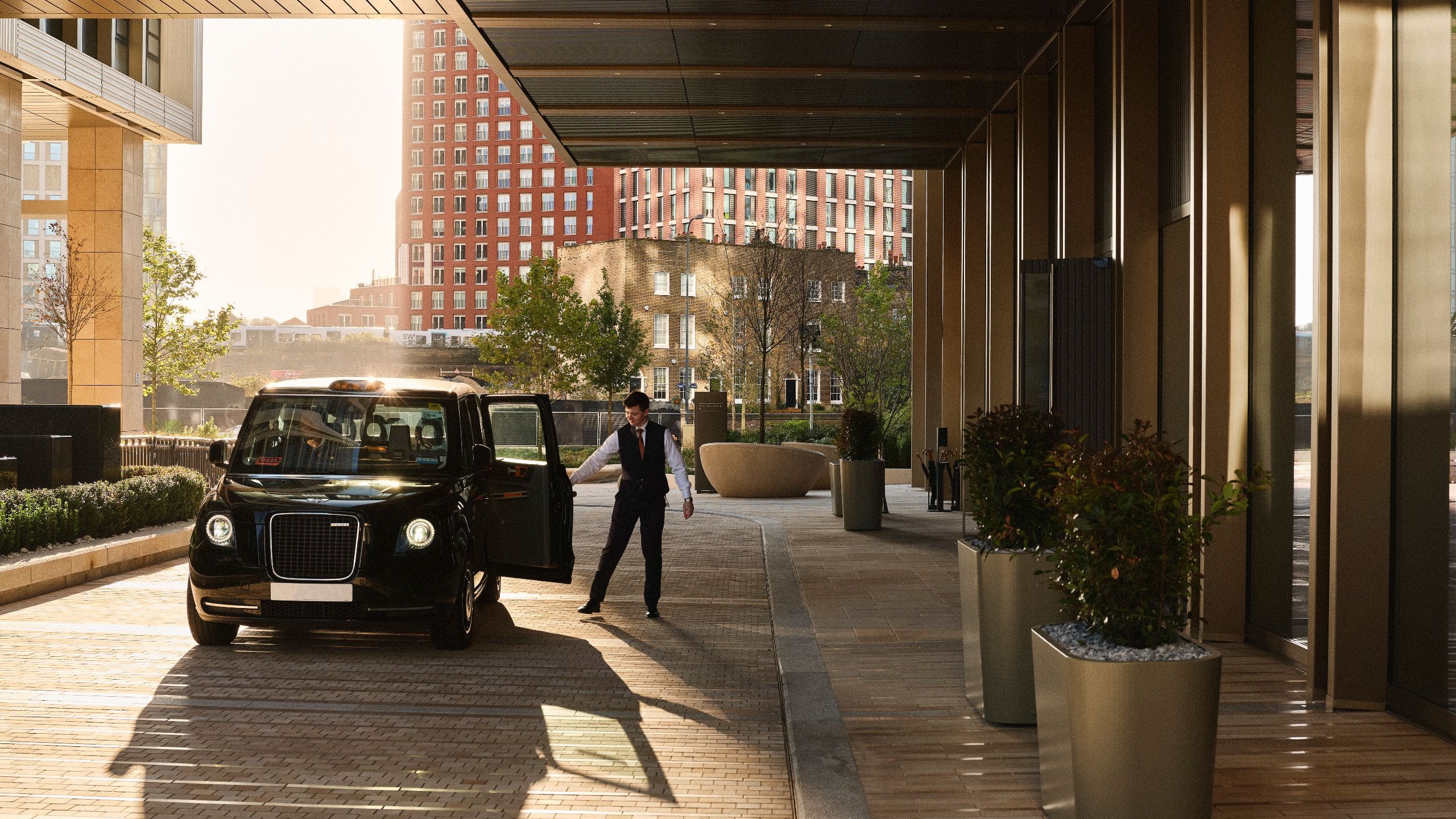 Park Hyatt London River Thames Guest Entrance Taxi Side View