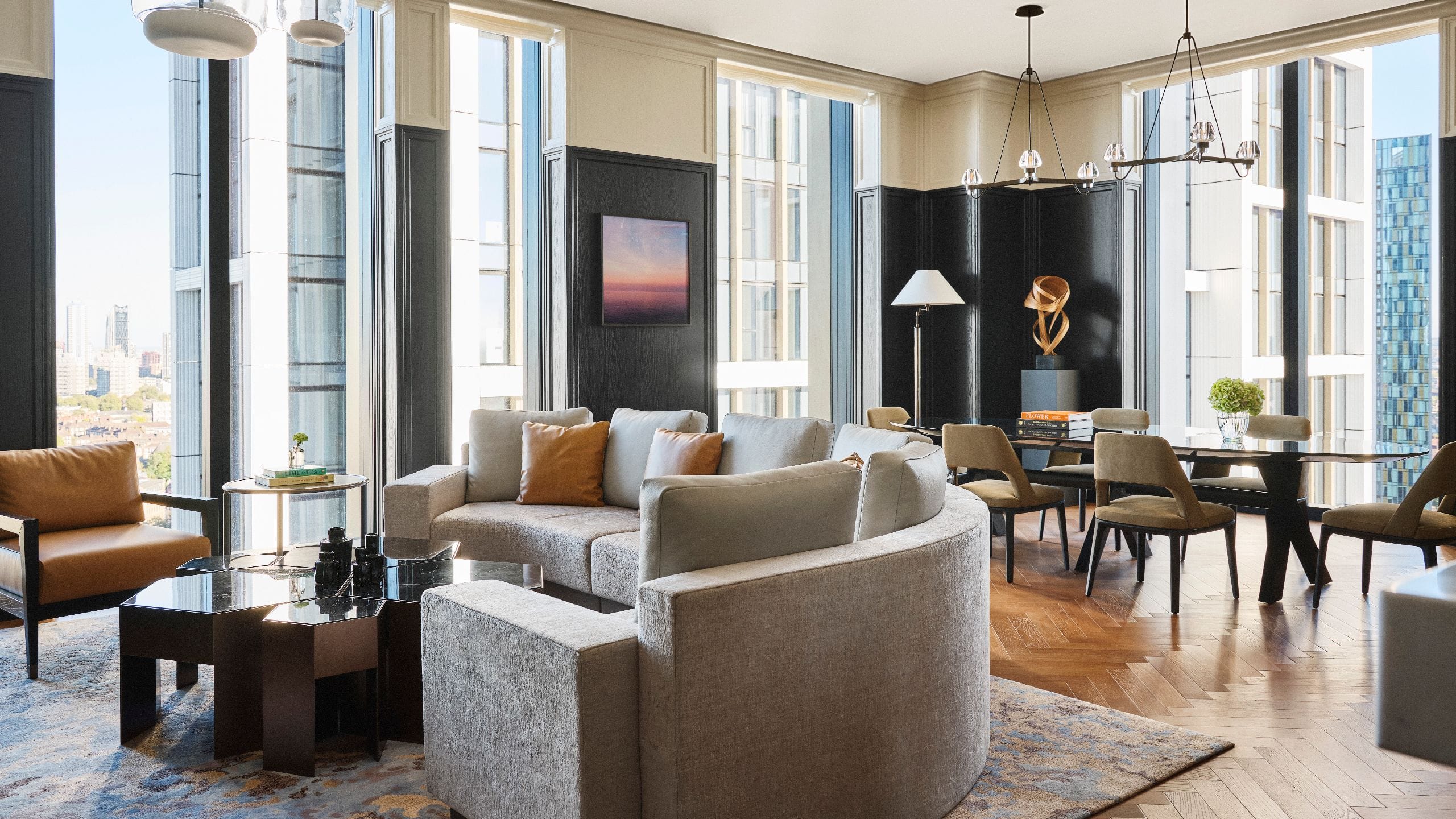 Park Hyatt London River Thames Suite Living Room Dining Area View
