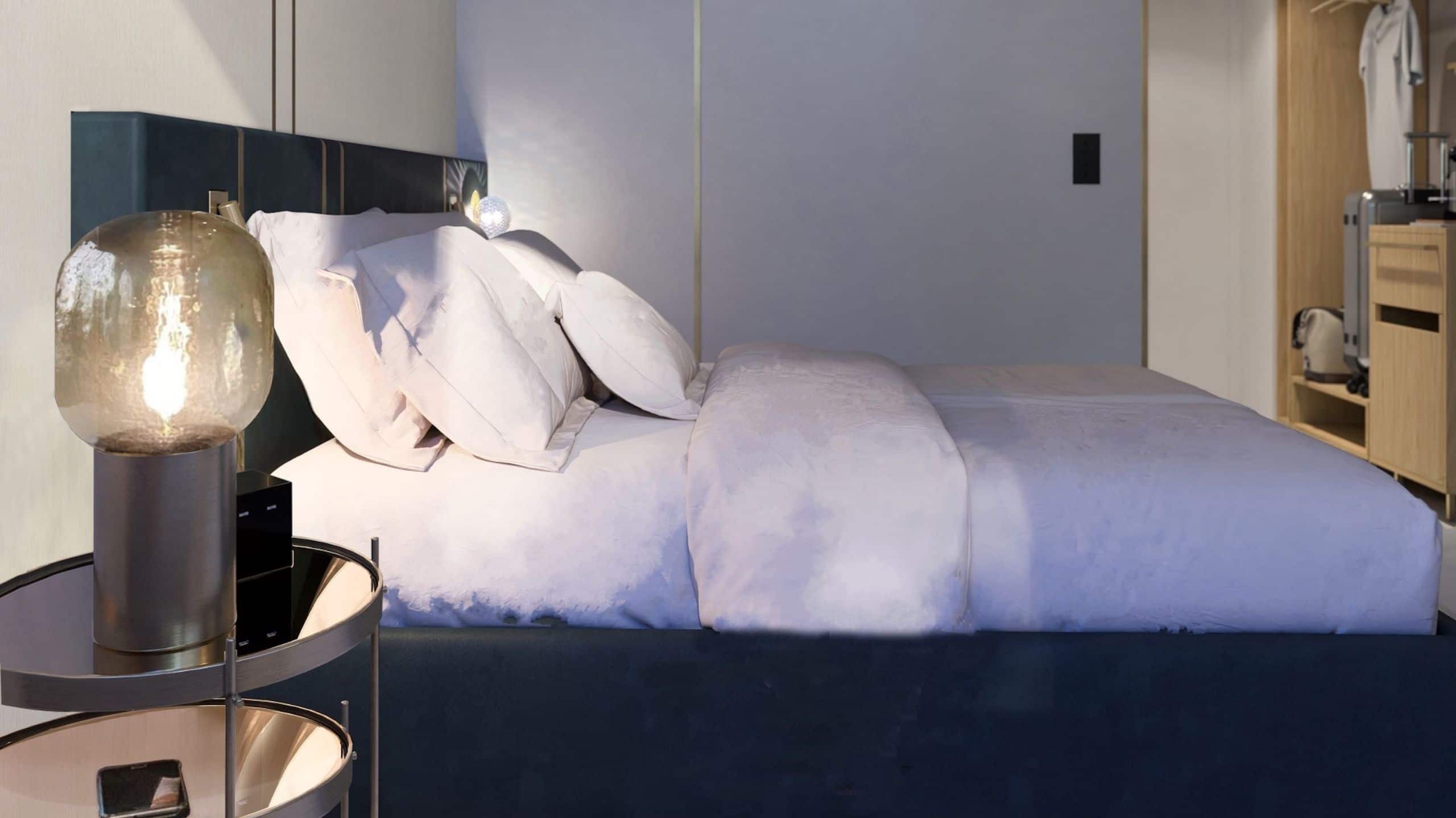 Hyatt Centric Reims Guestroom King Sized Bed Side View