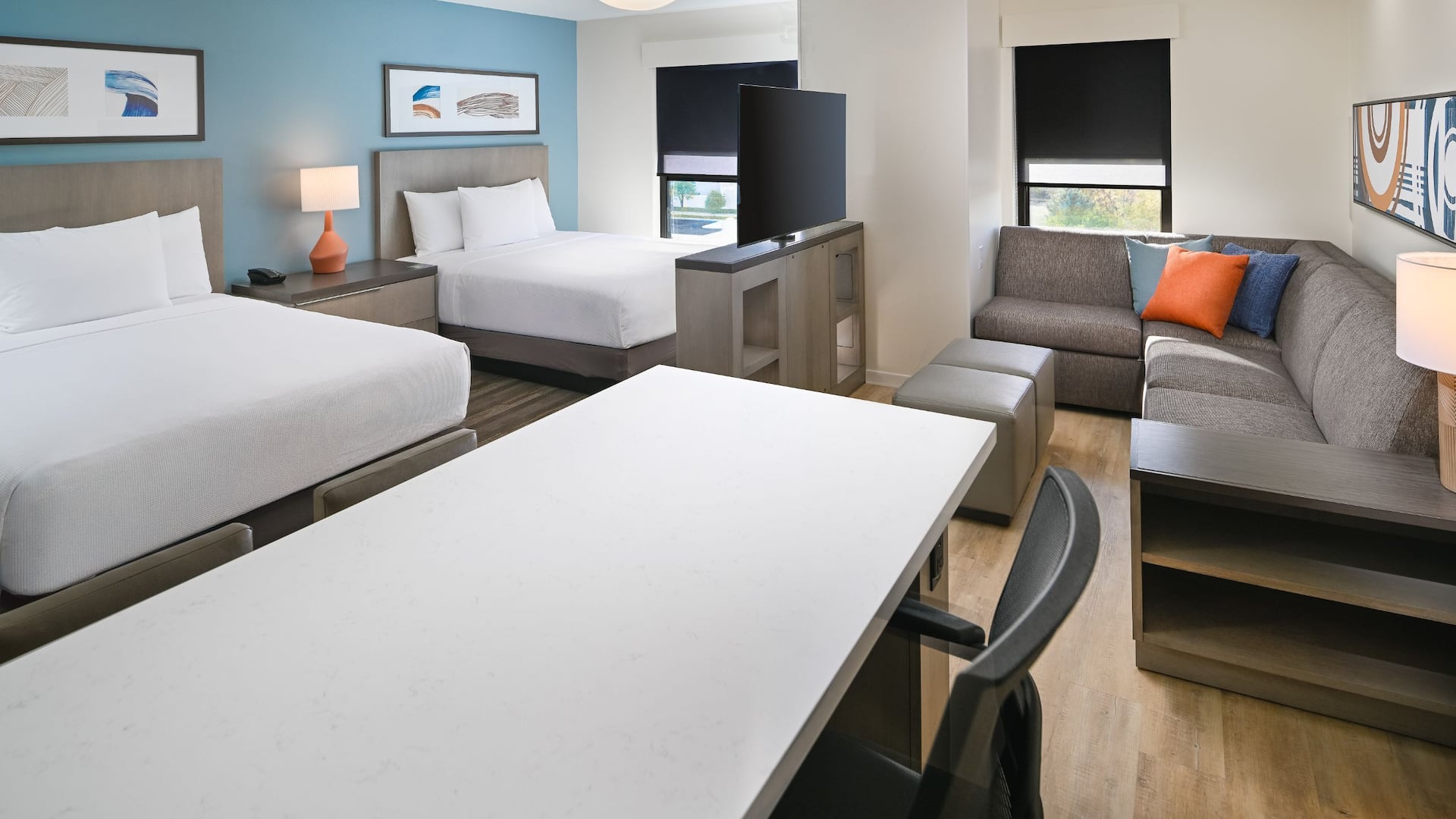 Hyatt House Auburn Hills / Detroit Two Queens Studio Wide View