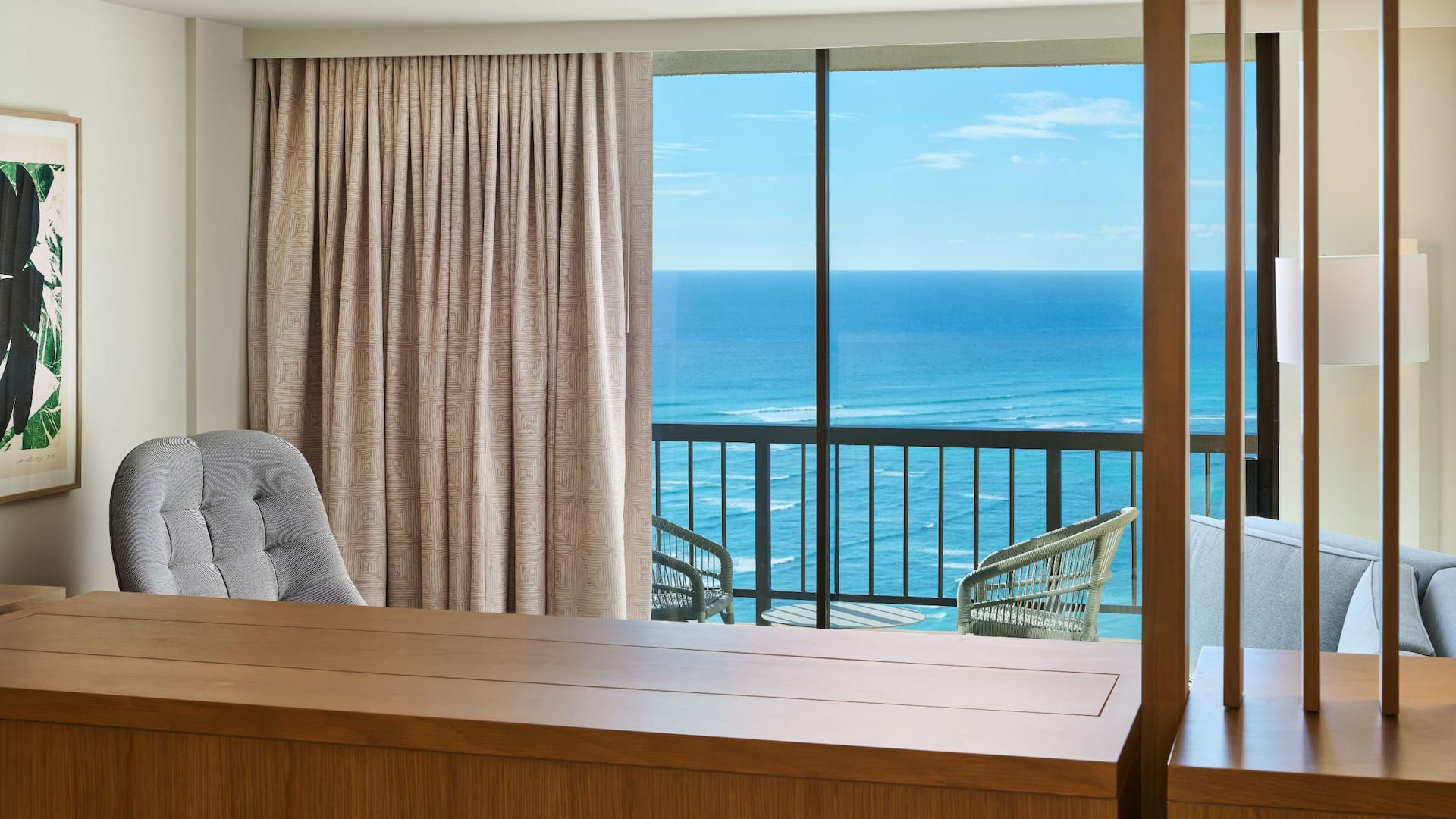 Hyatt Regency Waikiki Beach Resort and Spa One King Bed Ocean Front View Jr Suite Tv Down View