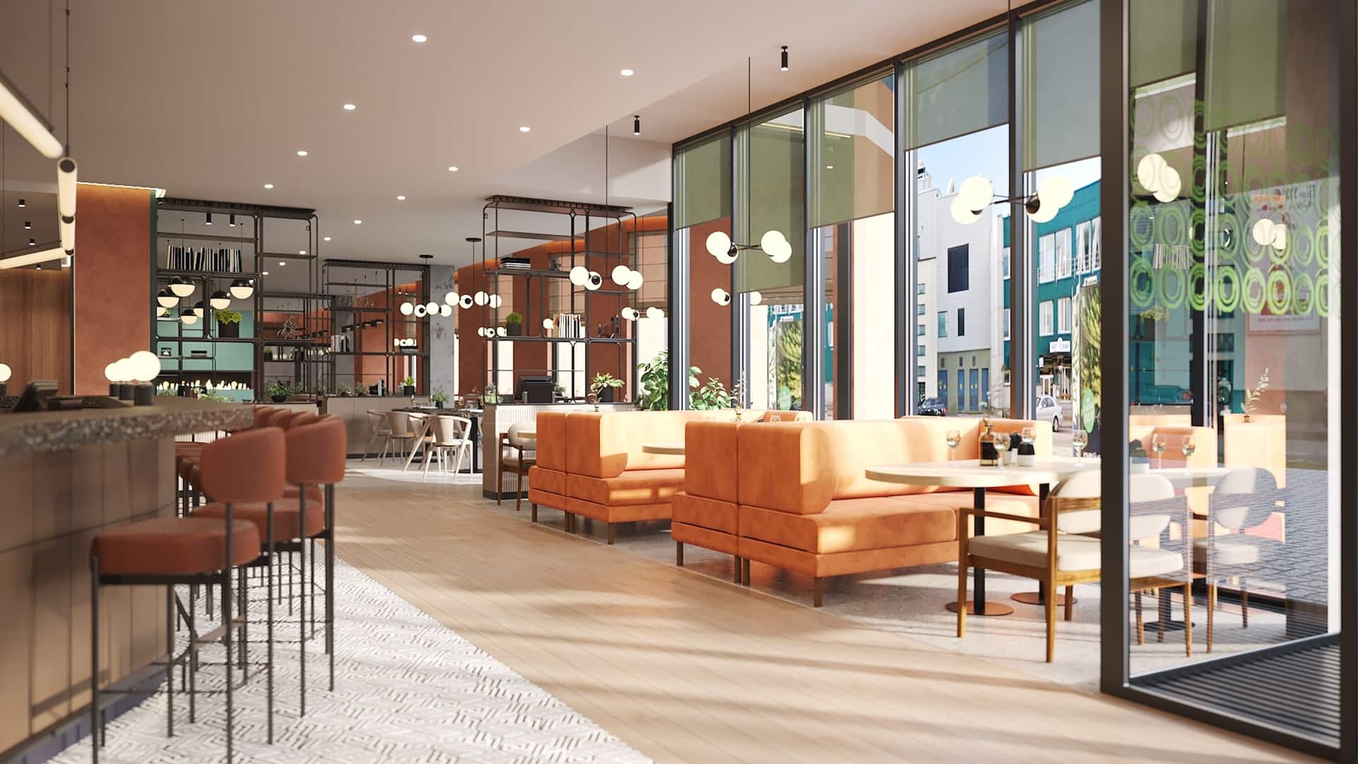 Hyatt Place Tallinn Lobby Lounge Seating And The Bar