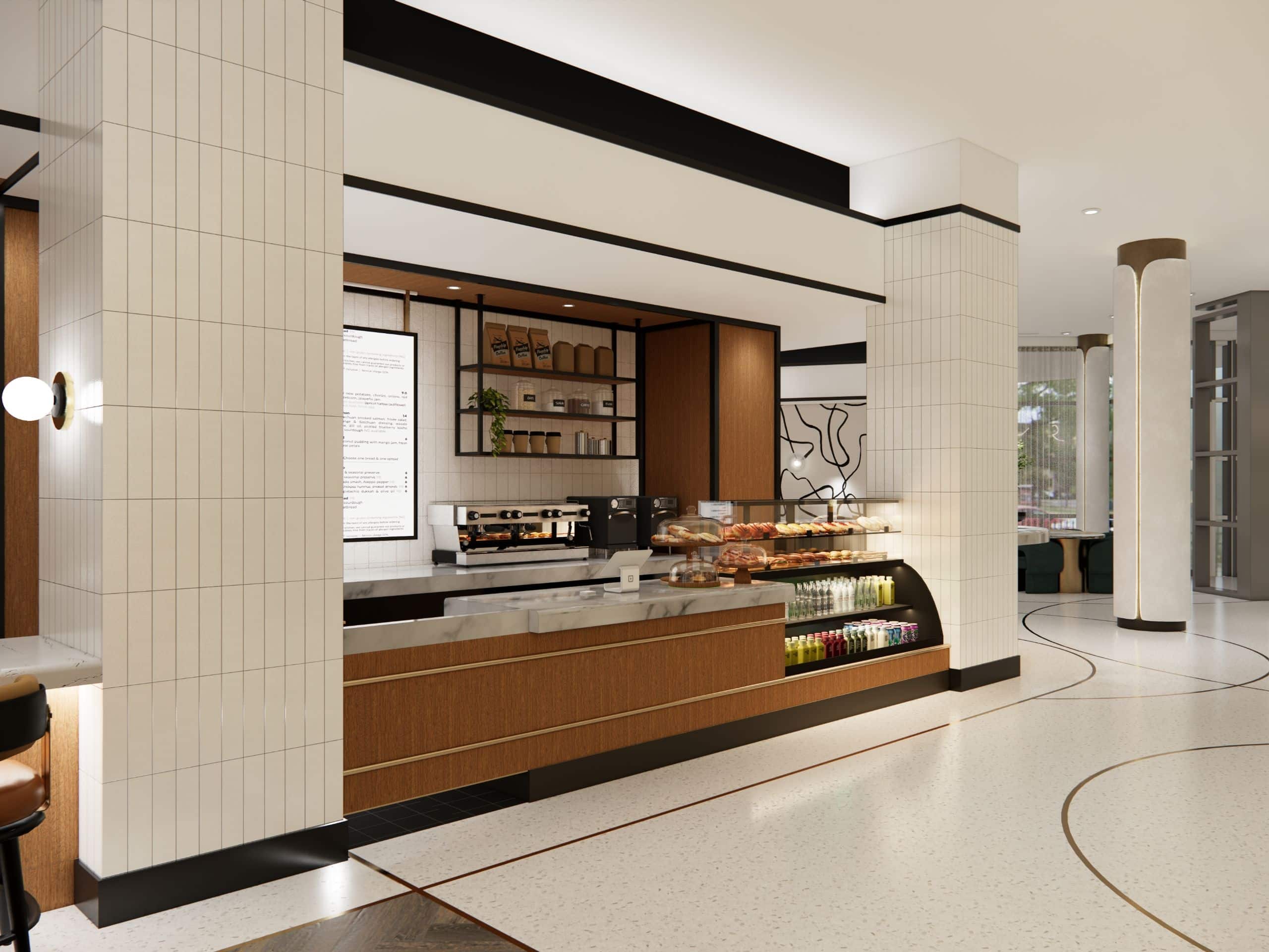 Hyatt Rosemont Chicago/O'Hare Lobby Market Grab and Go Angled View
