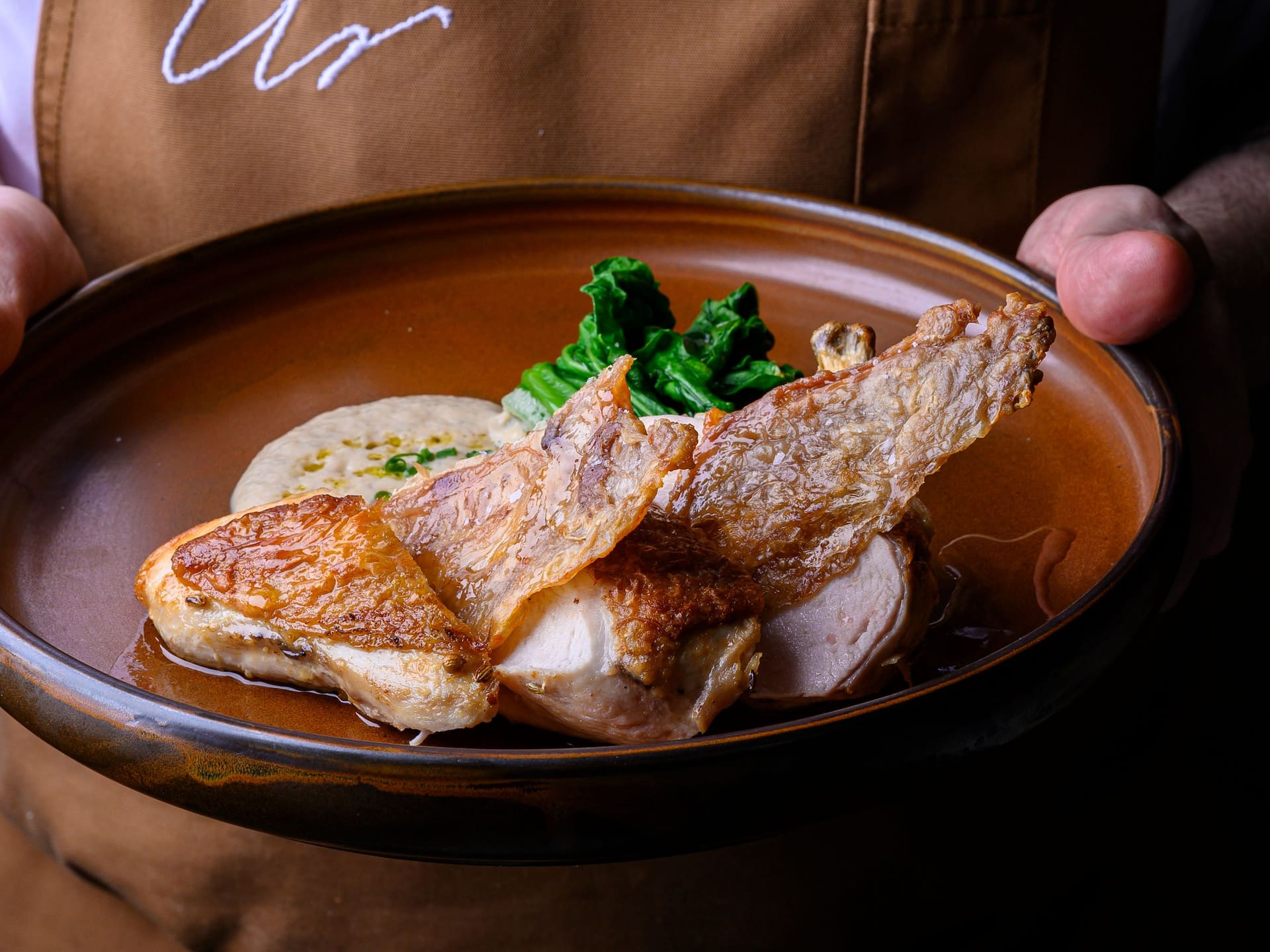 Hyatt Place Melbourne Caribbean Park Archies Farm Restaurant Bar Chef Holding Chicken