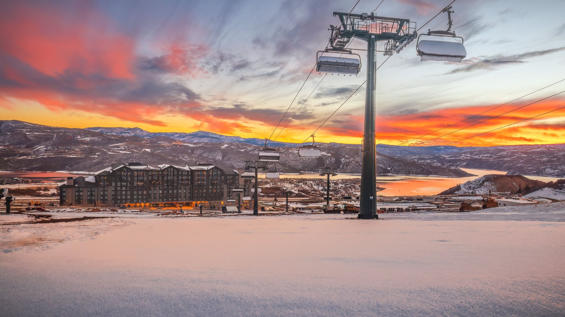 Grand Hyatt Deer Valley Ski Lift Sunrise
