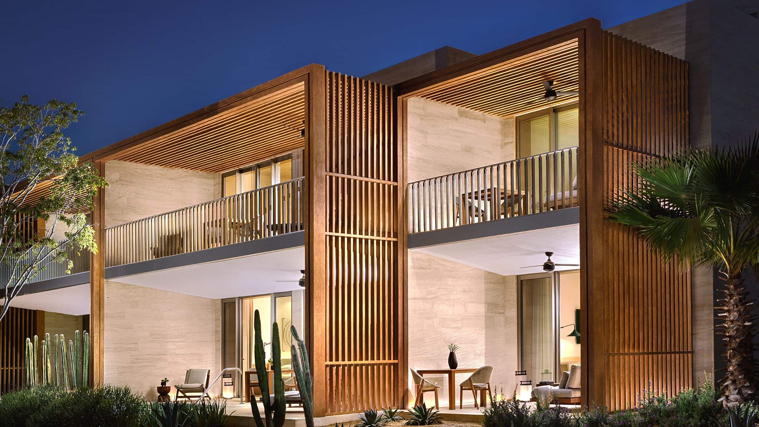 Park Hyatt Los Cabos at Cabo Del Sol Guestrooms Building Exterior at Night Crop