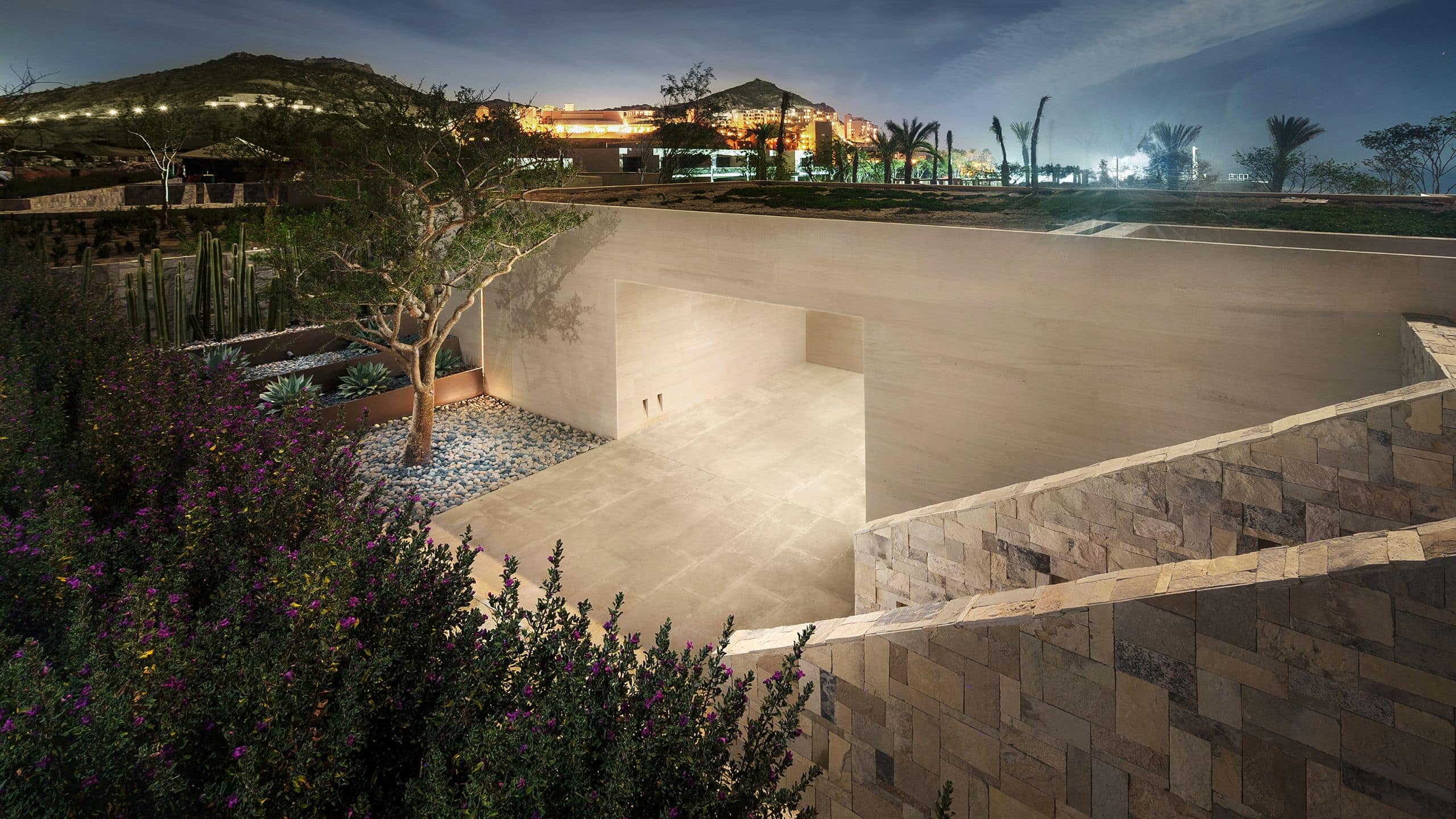 Park Hyatt Los Cabos at Cabo Del Sol Guestrooms Tunnel Entrance Night View Wide