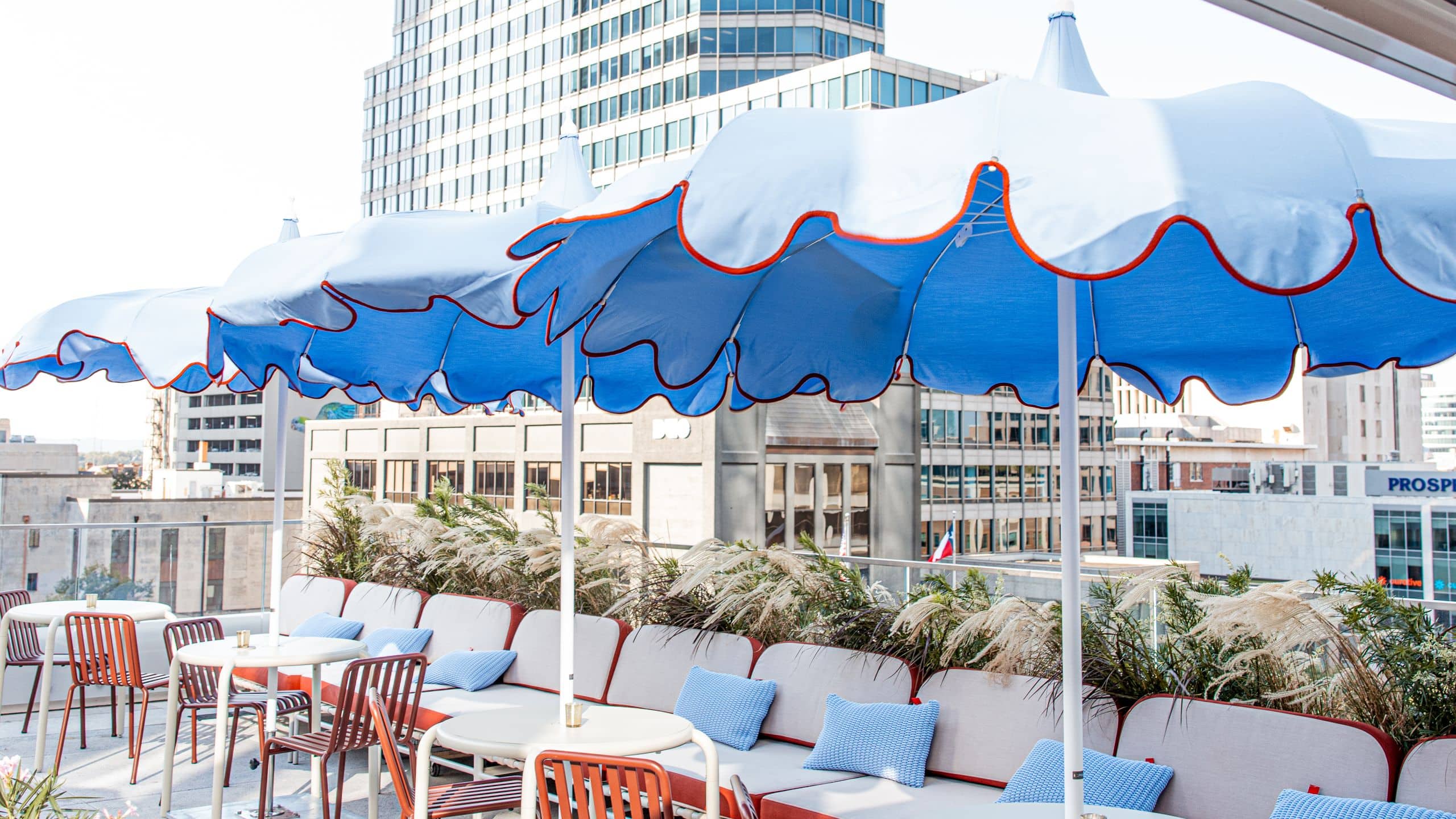 Hyatt Centric Congress Avenue Austin Heydey Social Club Rooftop Umbrellas