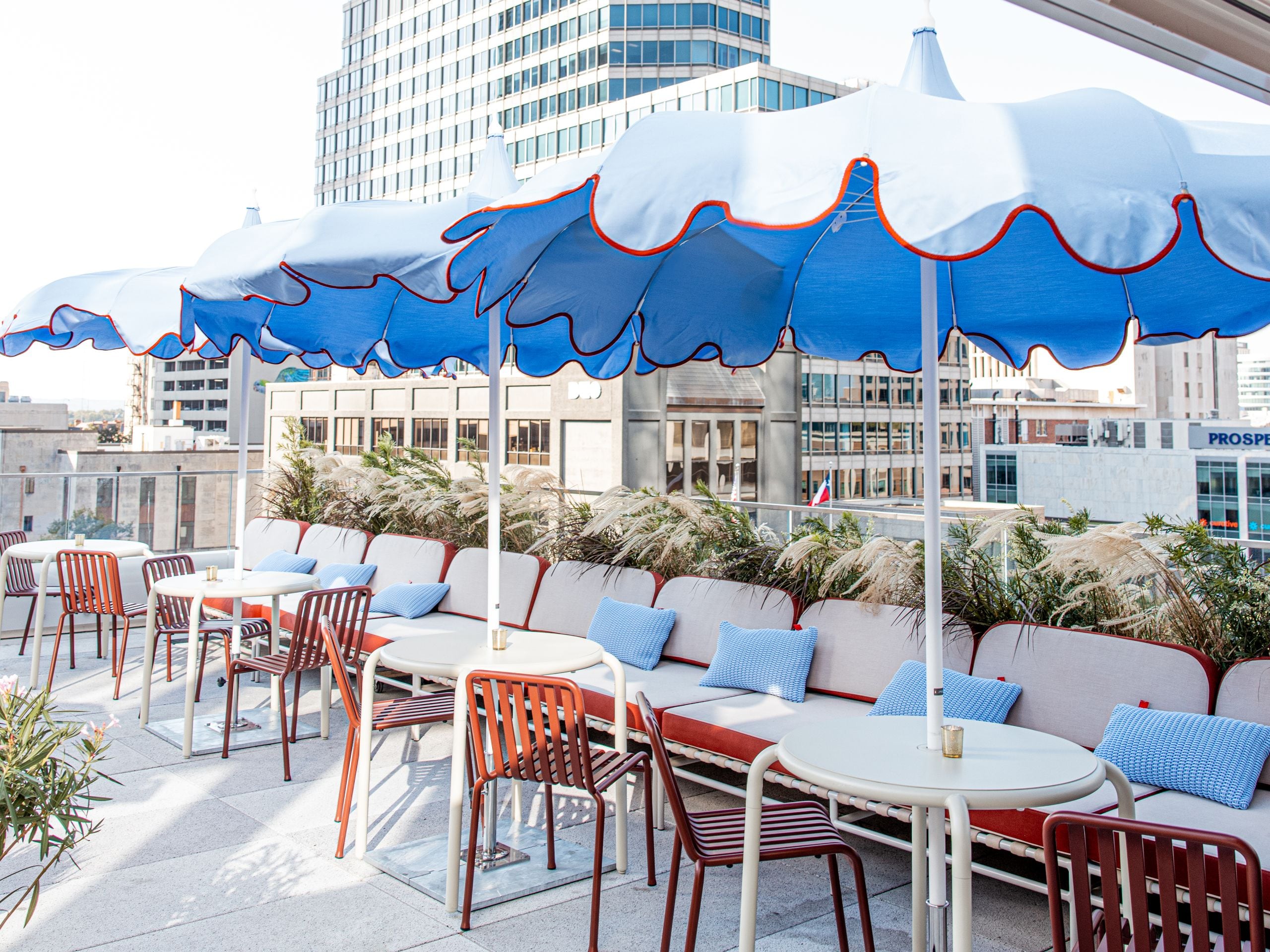 Hyatt Centric Congress Avenue Austin Heydey Social Club Rooftop Umbrellas