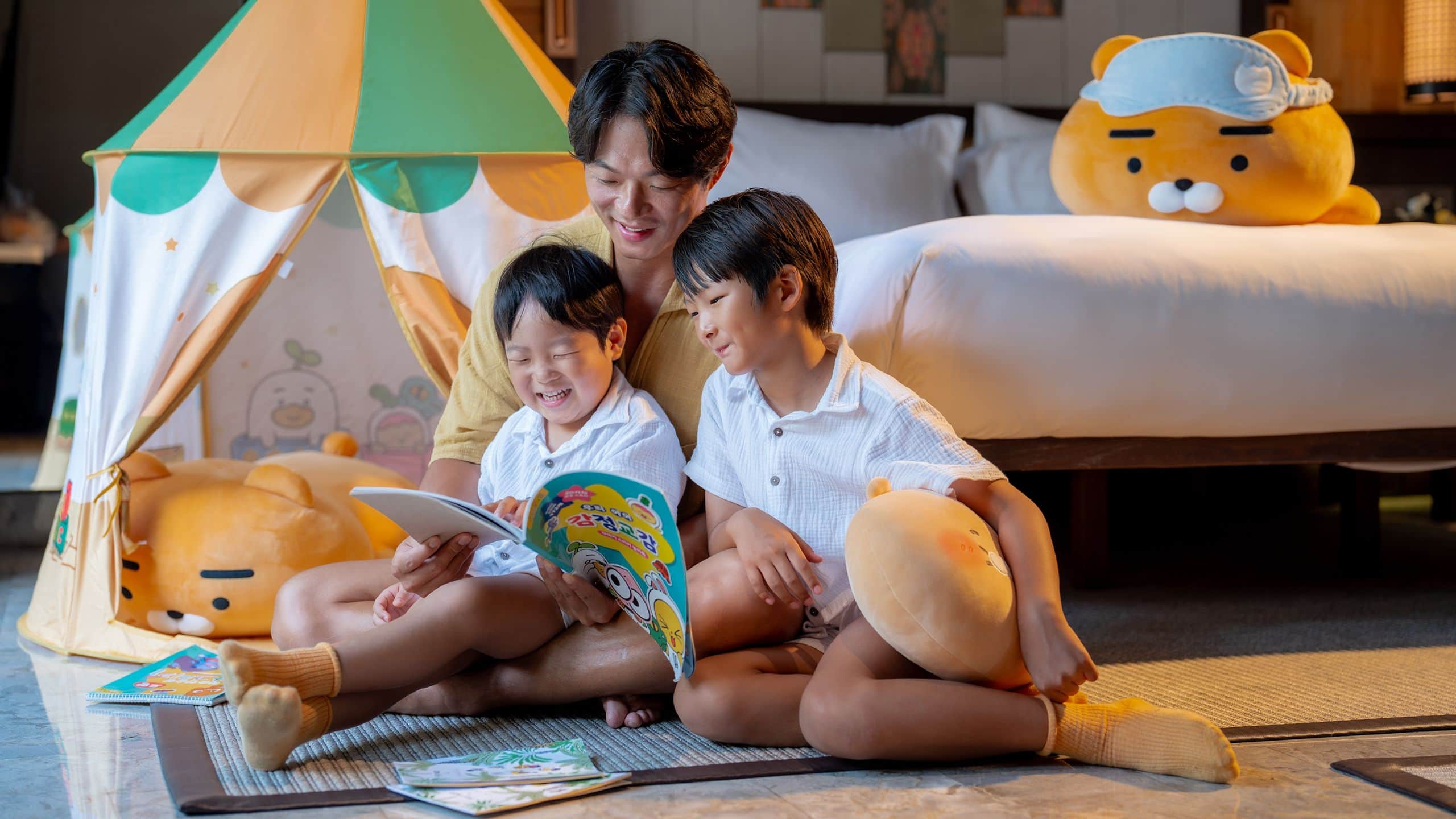 Andaz Bali Kakao Friends Family Reading Book Together