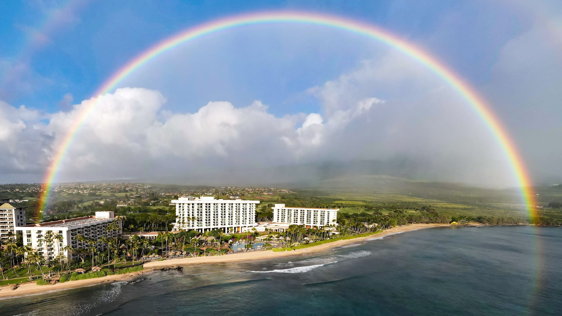 Hyatt Regency Maui Resort and Spa Aerial Rainbow