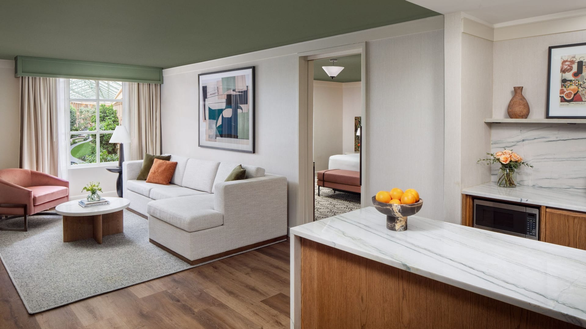 Hyatt Regency Greenwich Presidential Suite Kitchen Living Room