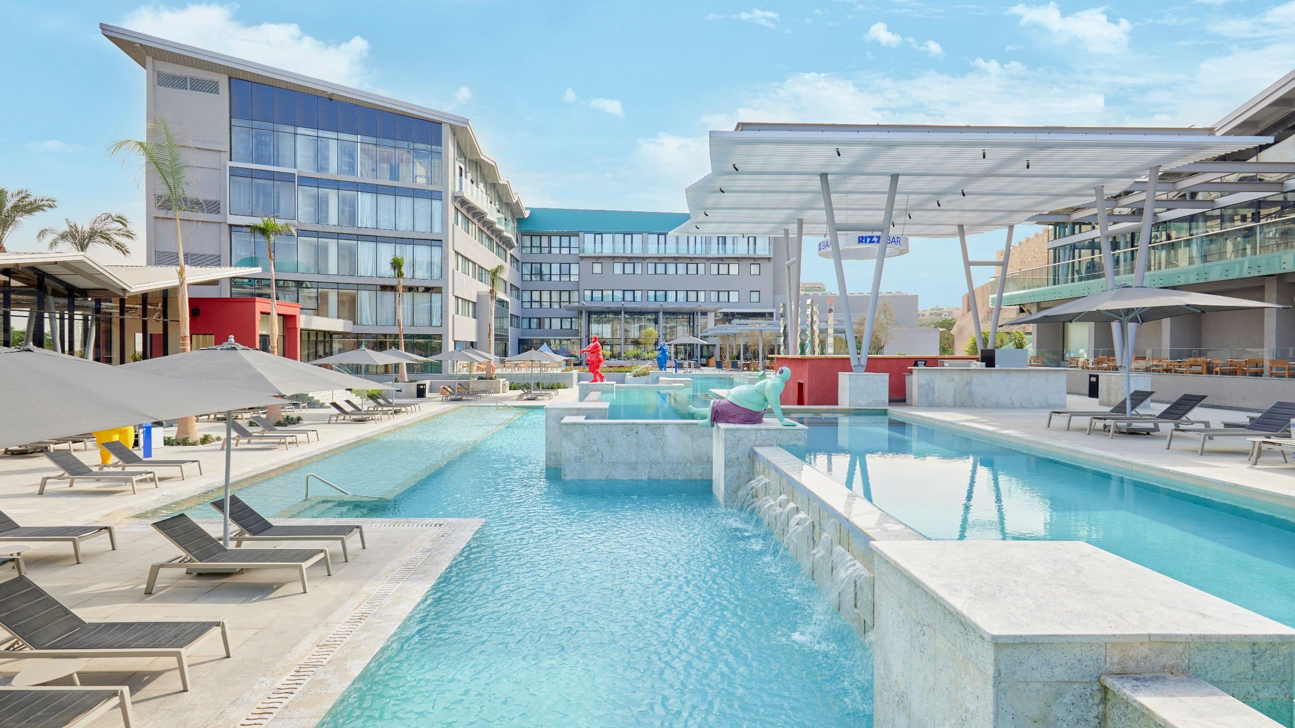 Hyatt Centric Cairo West Pool Waterfalls Area