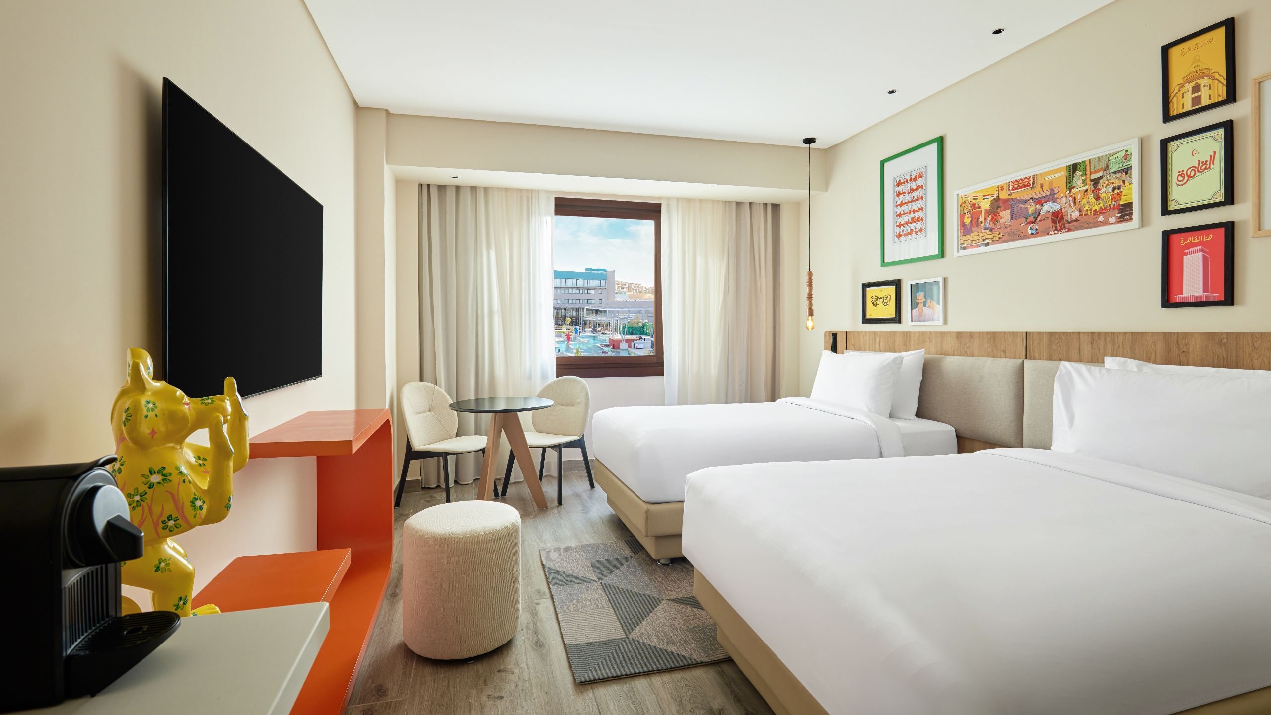 Hyatt Centric Cairo West Twin Beds Room Pool View