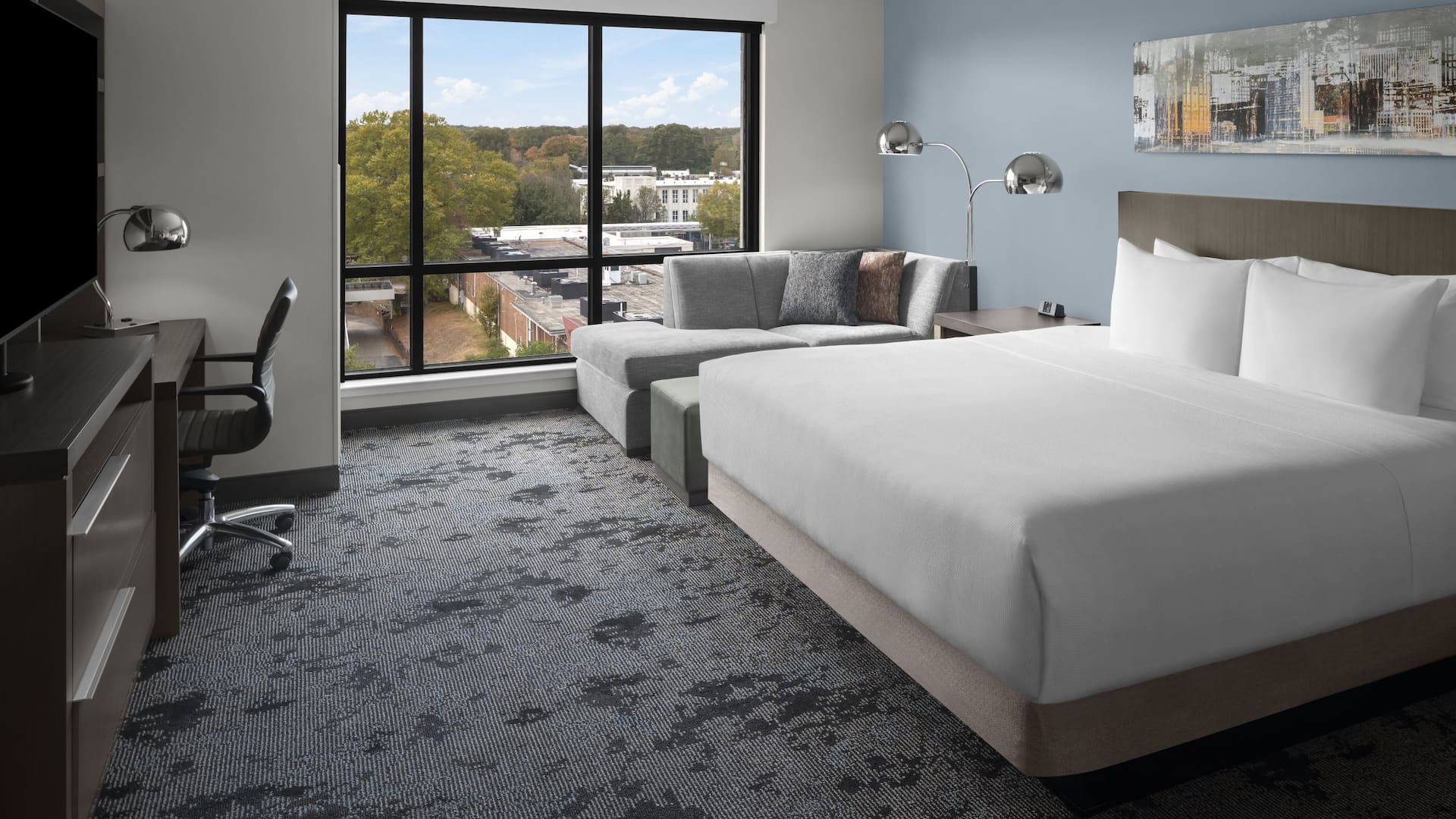 Hyatt House Raleigh Downtown / Seaboard Station Den Guestroom With King Bed And City View