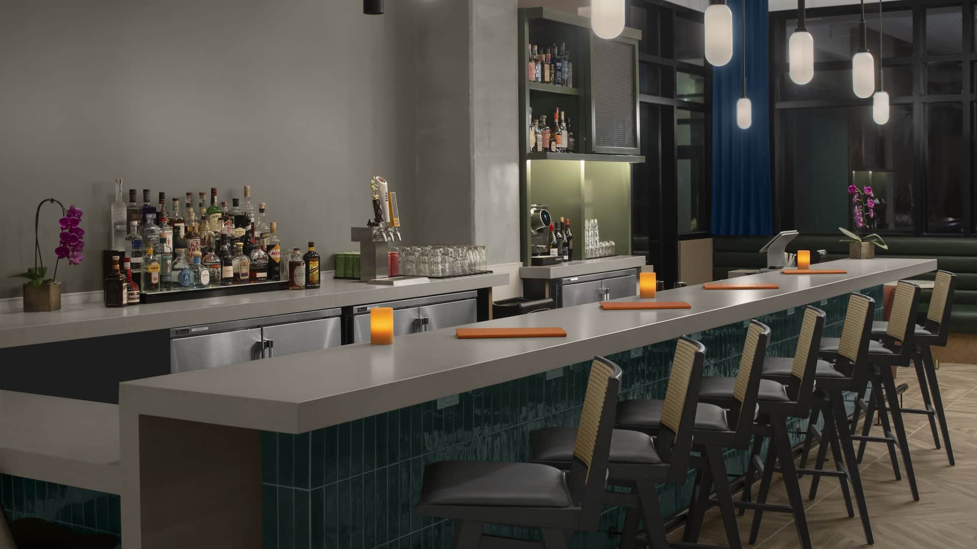 2 of 2 Hyatt House Raleigh Downtown / Seaboard Station Latitudes Restaurant Bar Area